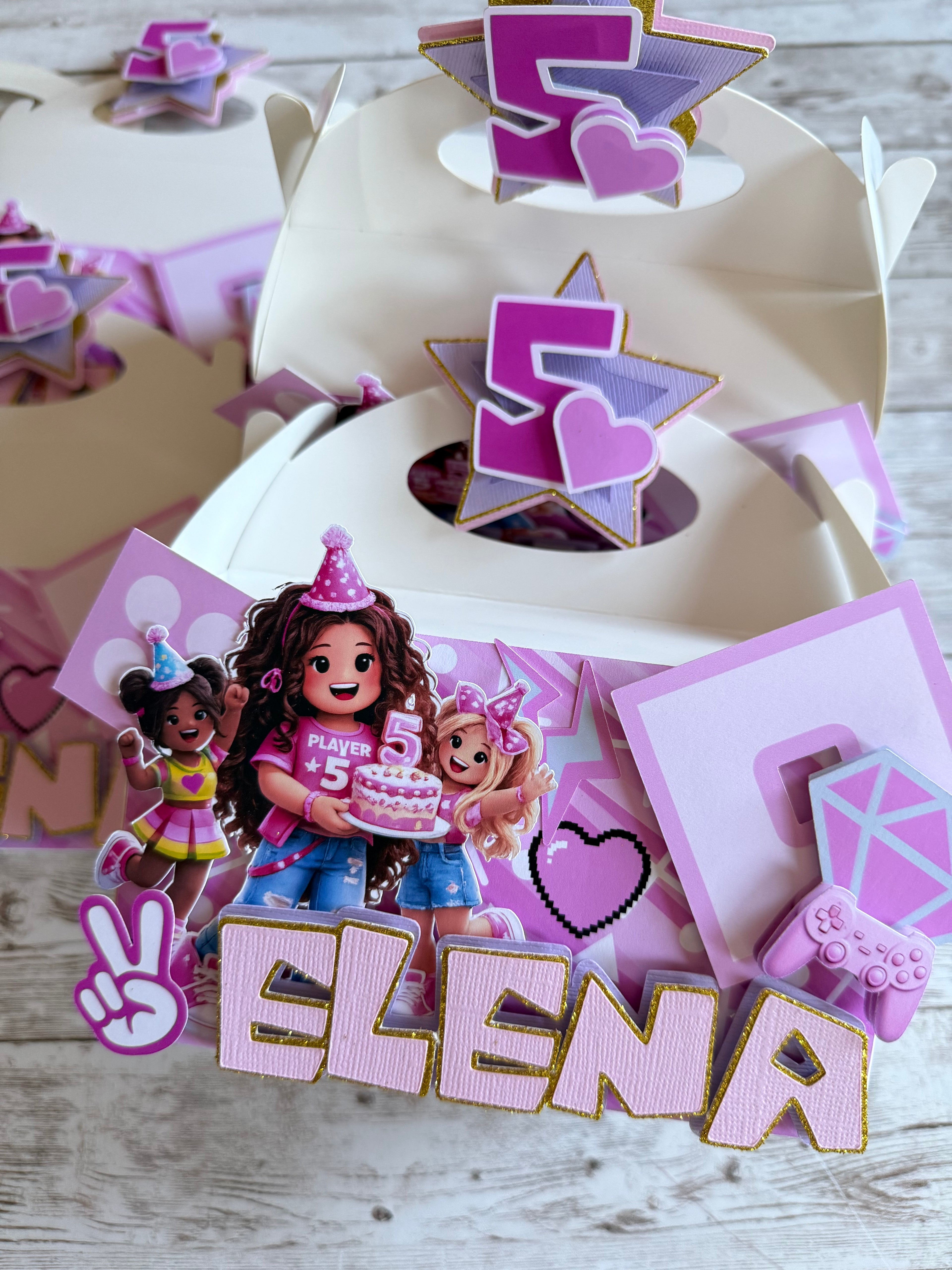 Pink Blox Favor Boxes
