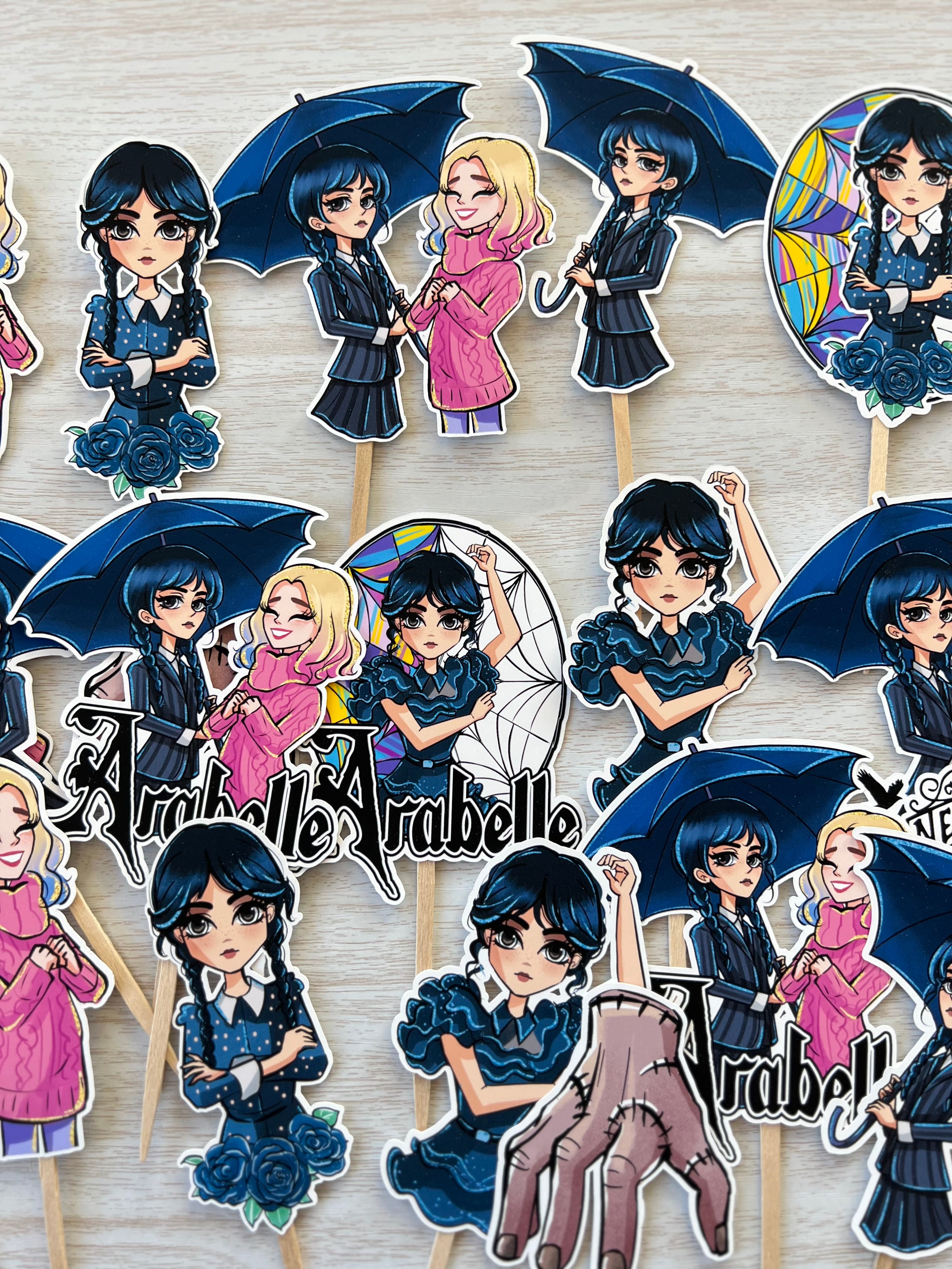 Wednesday cupcake toppers