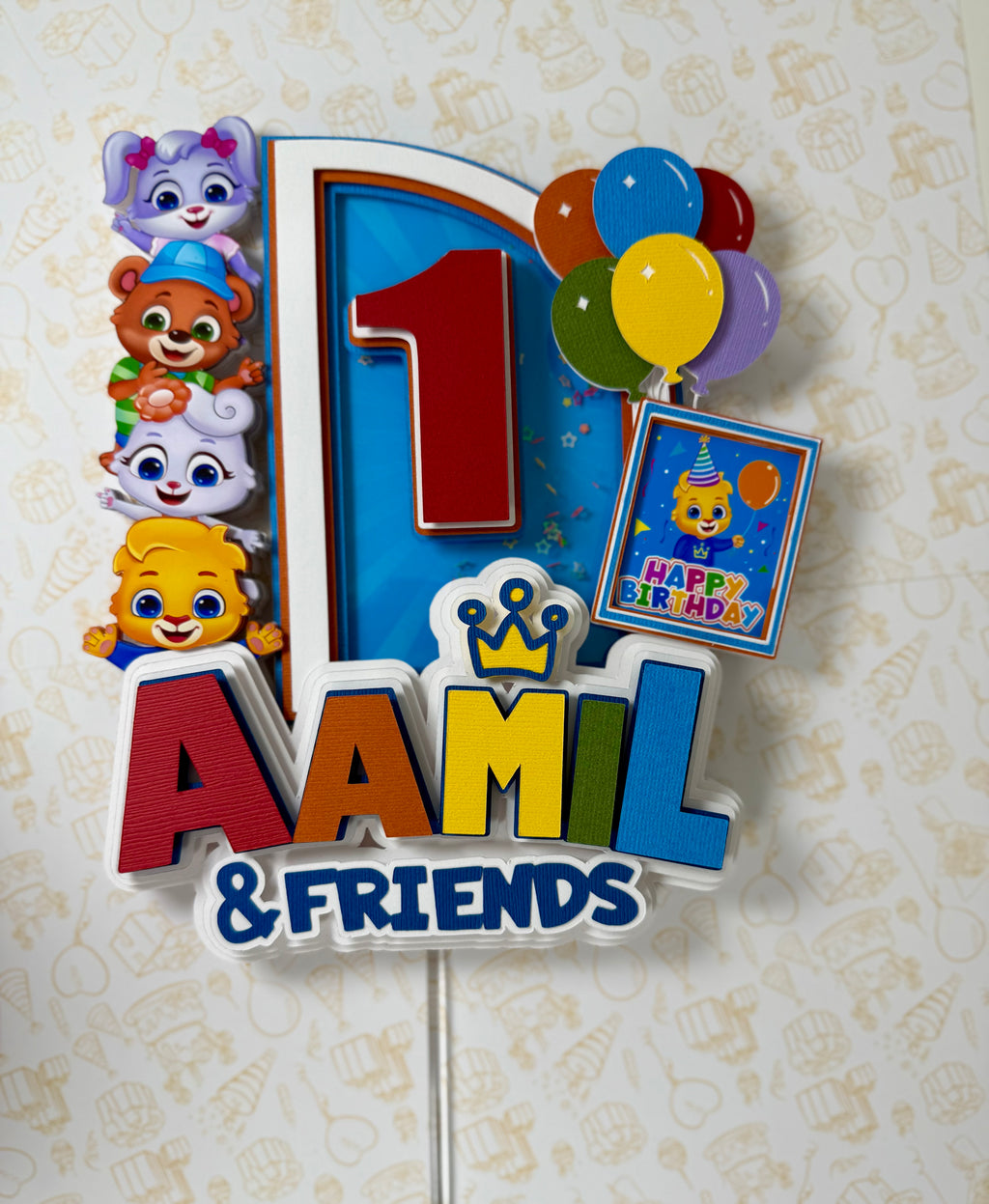 lucas and friends cake topper