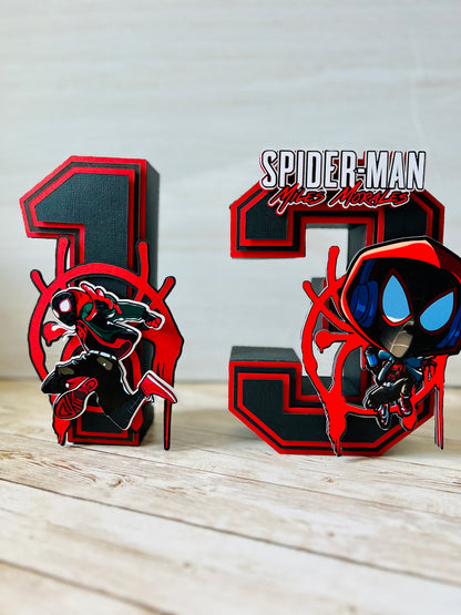 Spiderman party decor numbers 