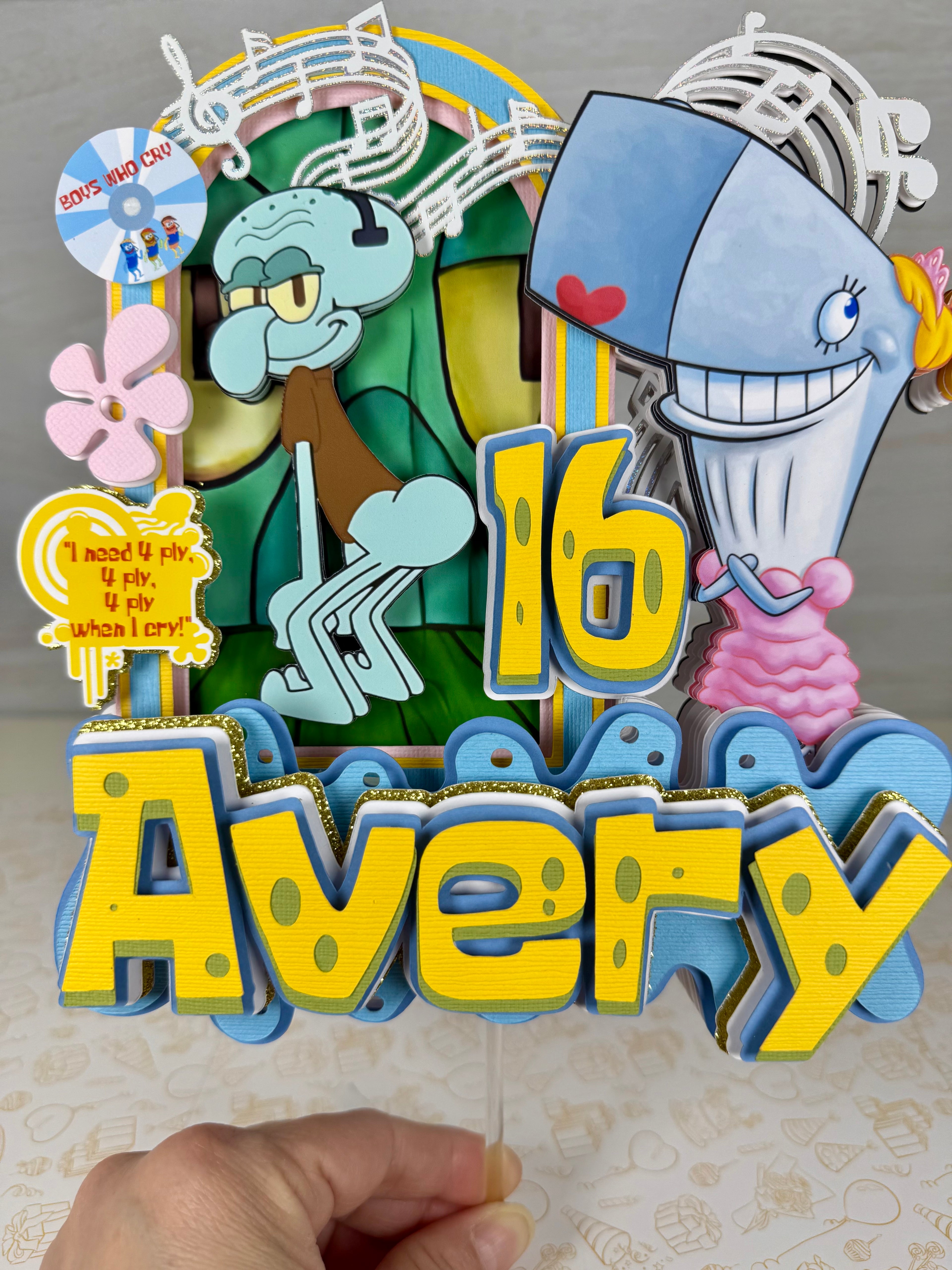 Boys who cry cake topper