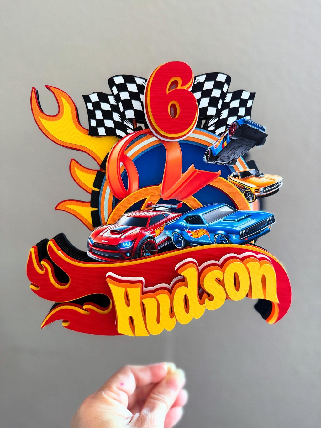 Hot wheels cake topper