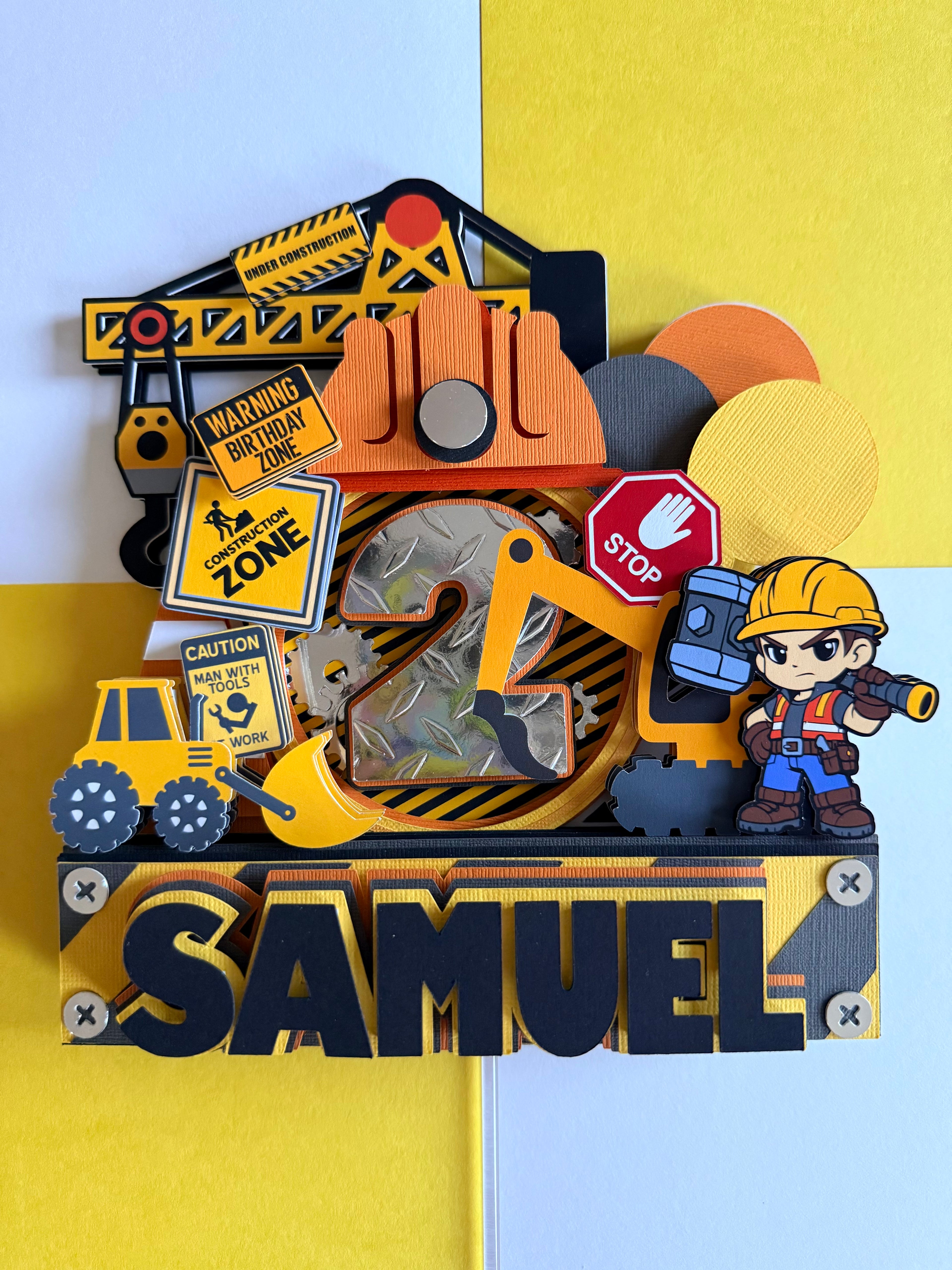 construction cake topper