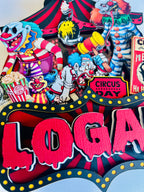 Creepy carnival clown cake topper