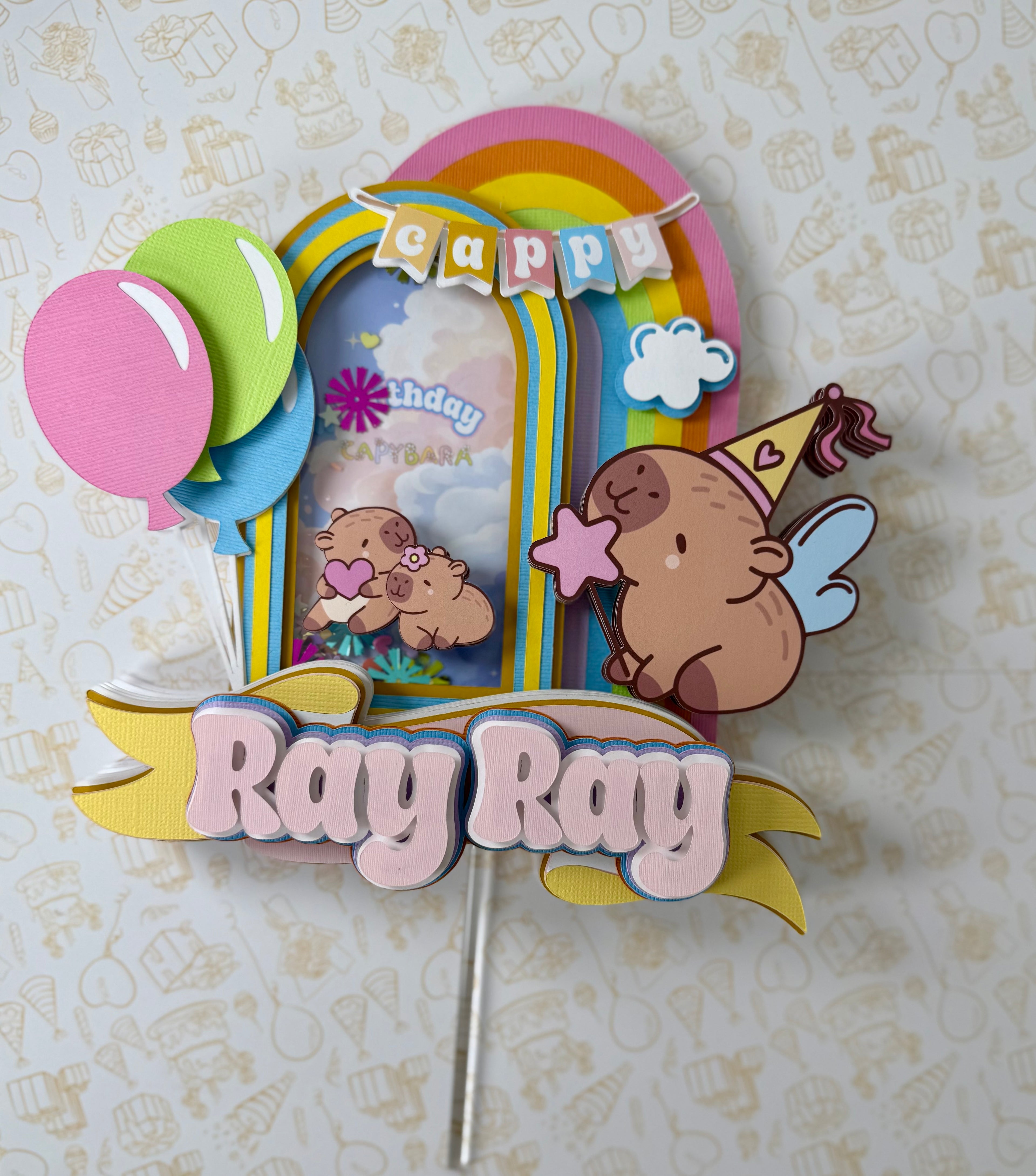 Capybara cake topper
