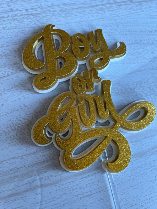 boy or girl cake topper