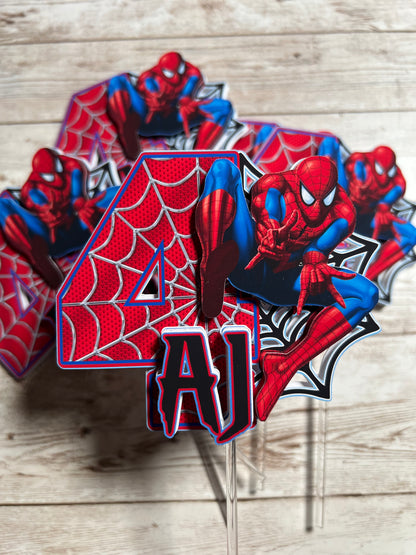 Spiderman cupcake toppers