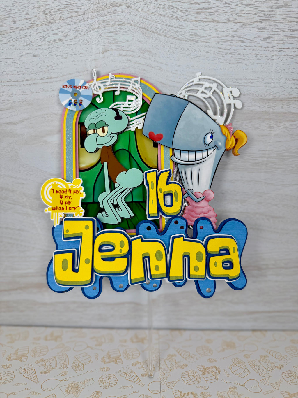 BOYS WHO CRY CAKE TOPPER