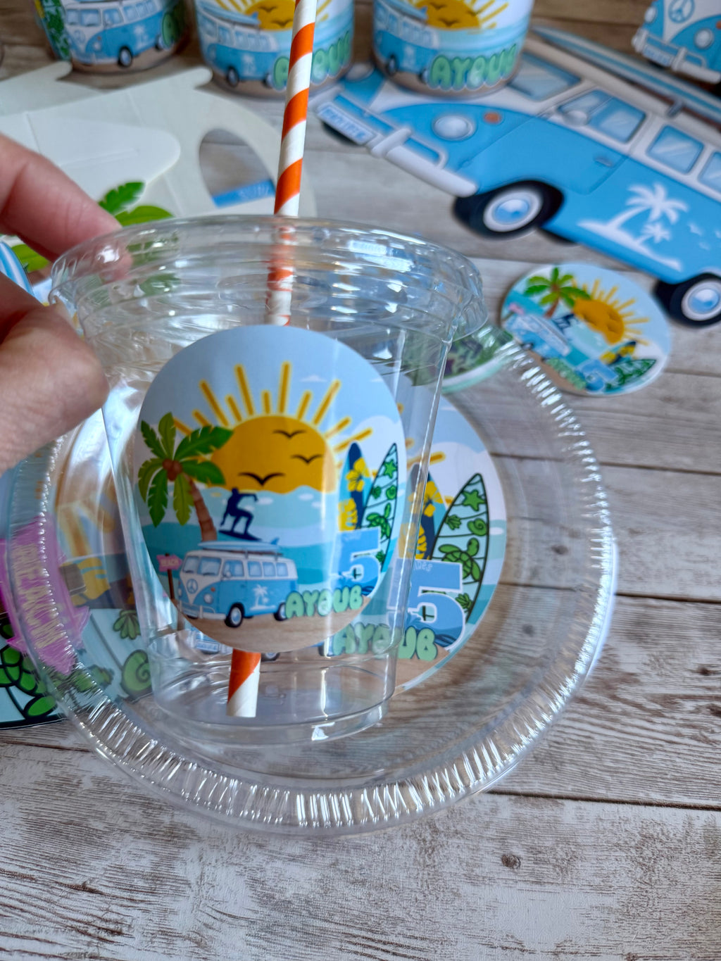 Surf Beach Personalized Party Cups
