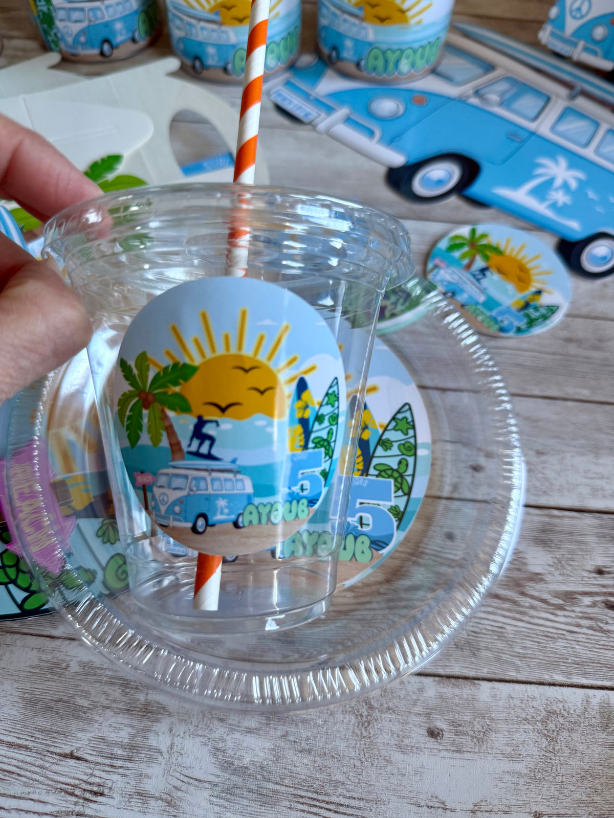 Surf Beach Personalized Party Cups