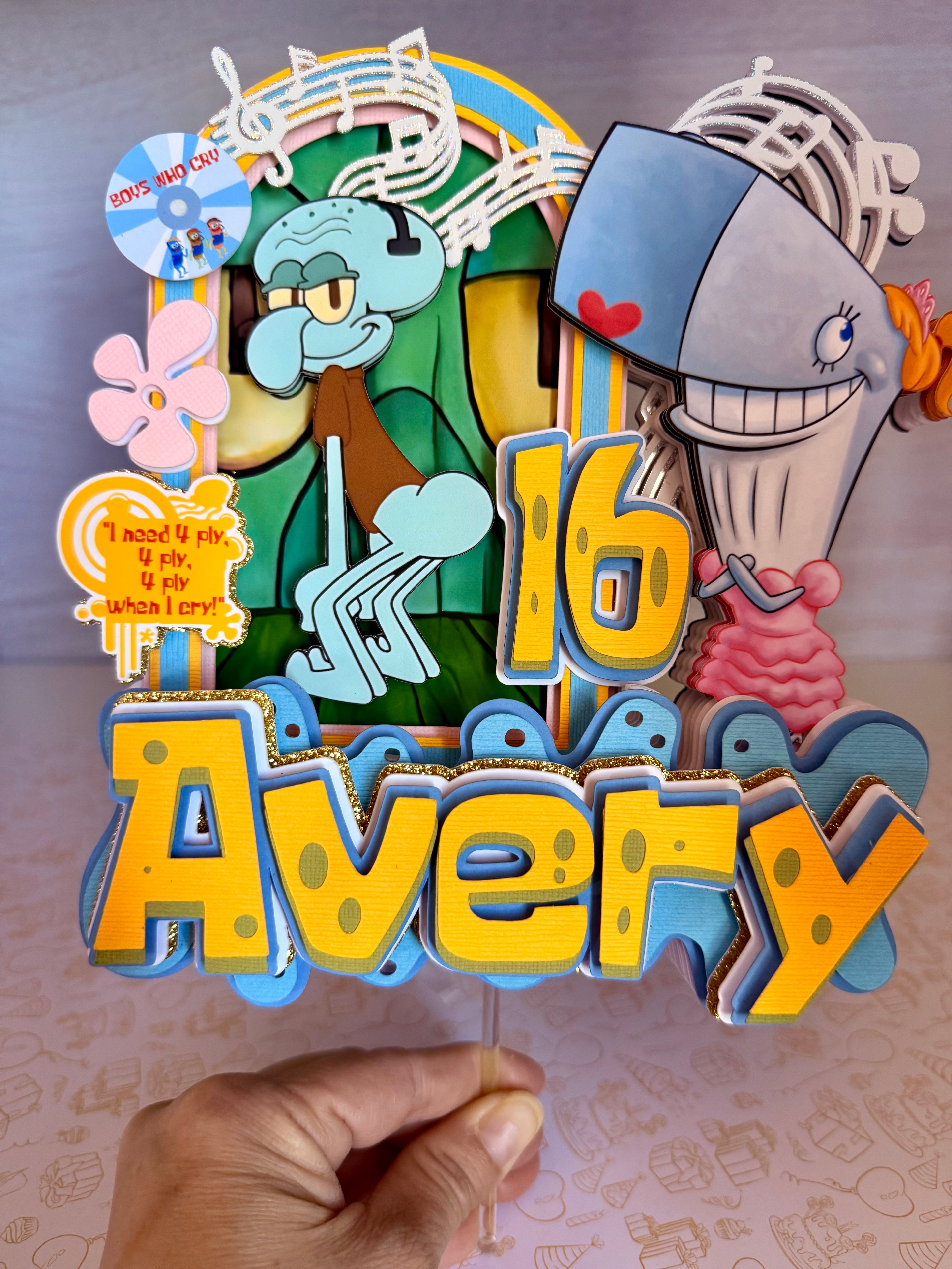 BOYS WHO CRY CAKE TOPPER