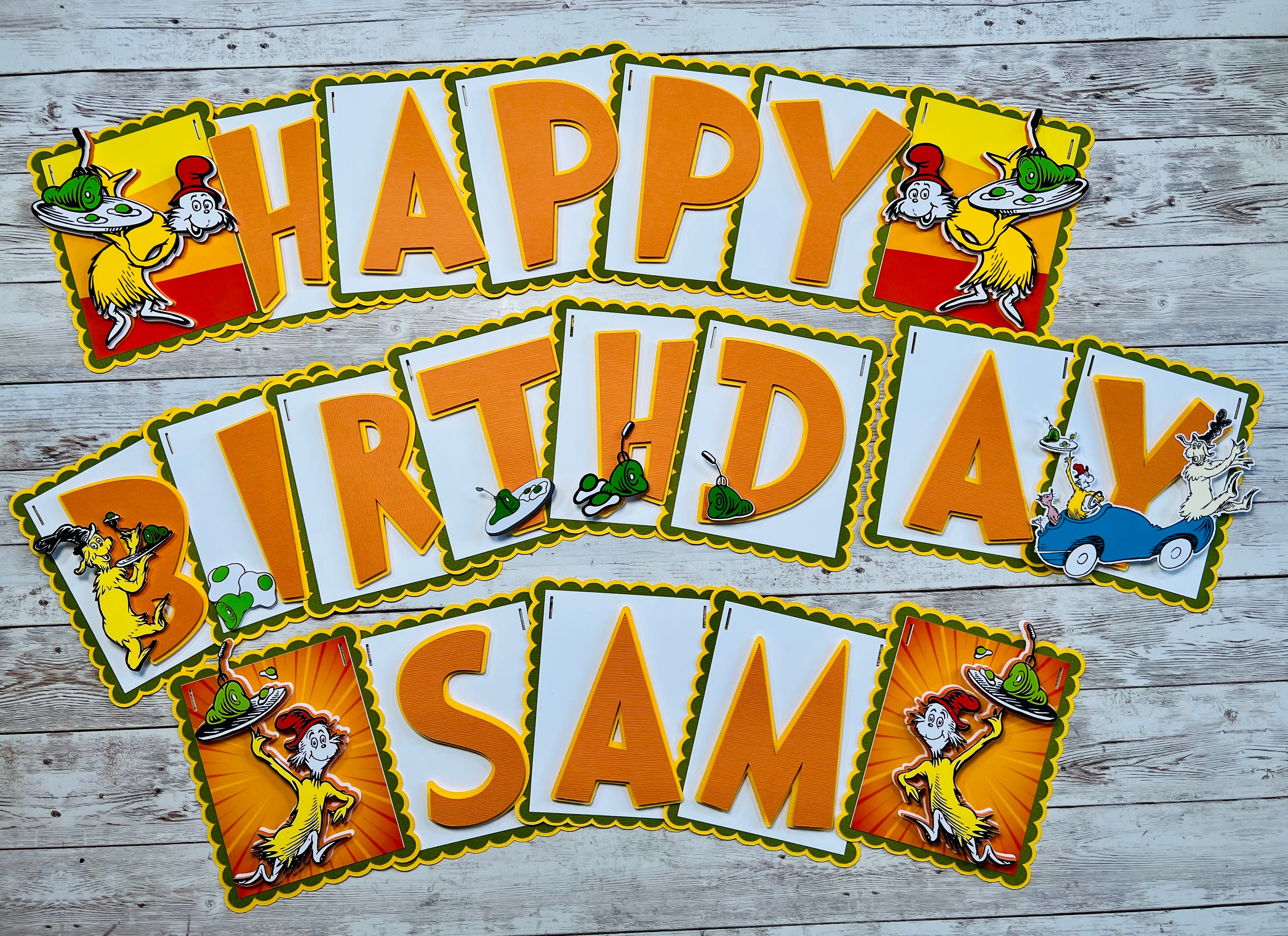 Green Eggs and Ham Birthday Banner