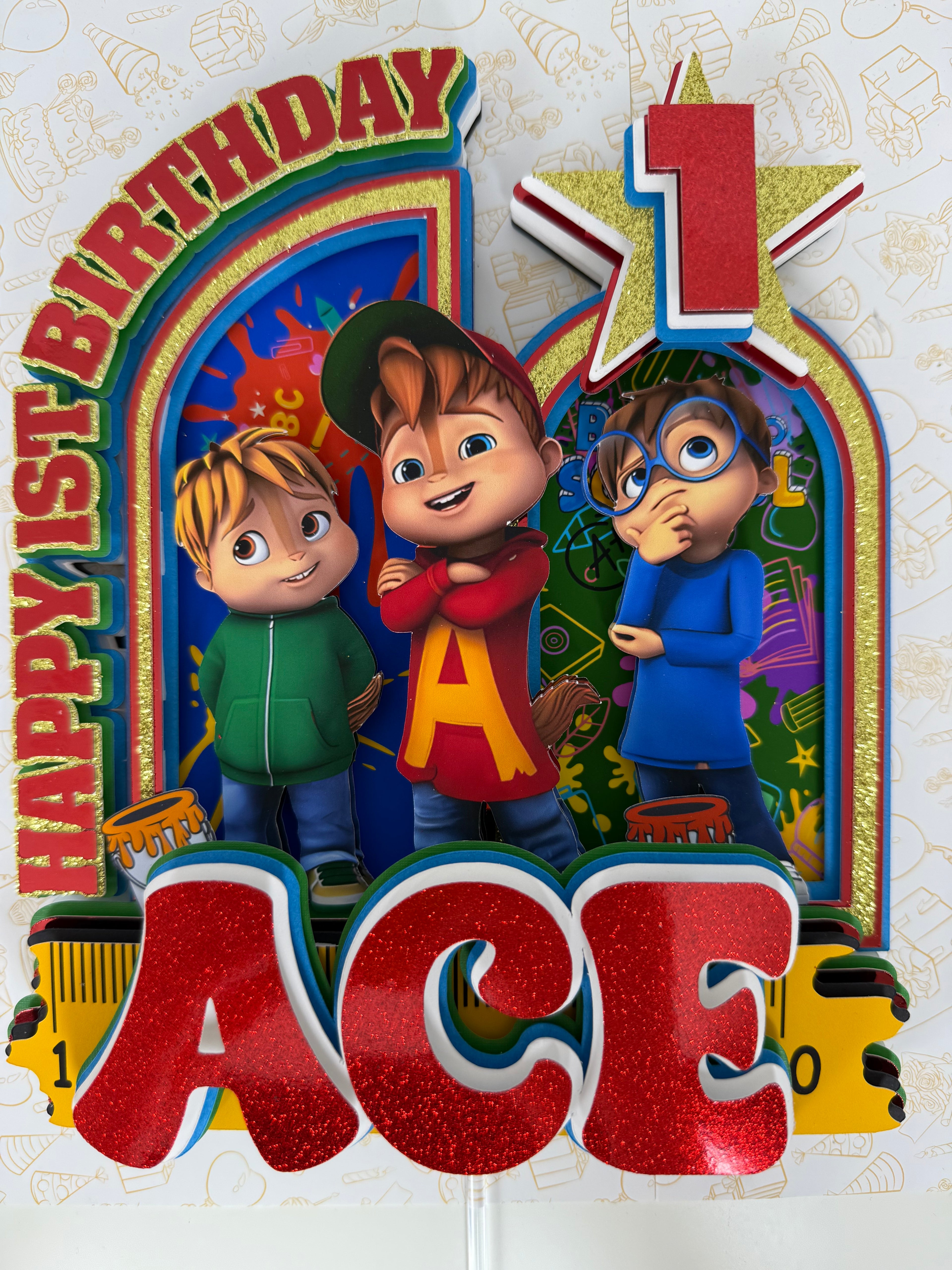 Alvin and the chipmunks cake topper