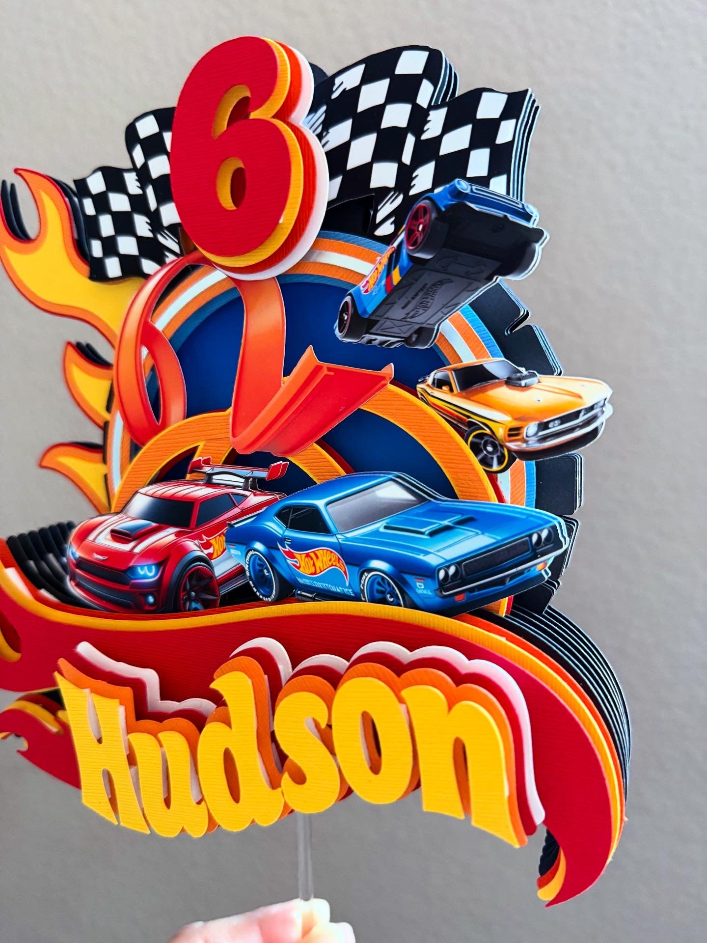 Hot wheels cake topper 