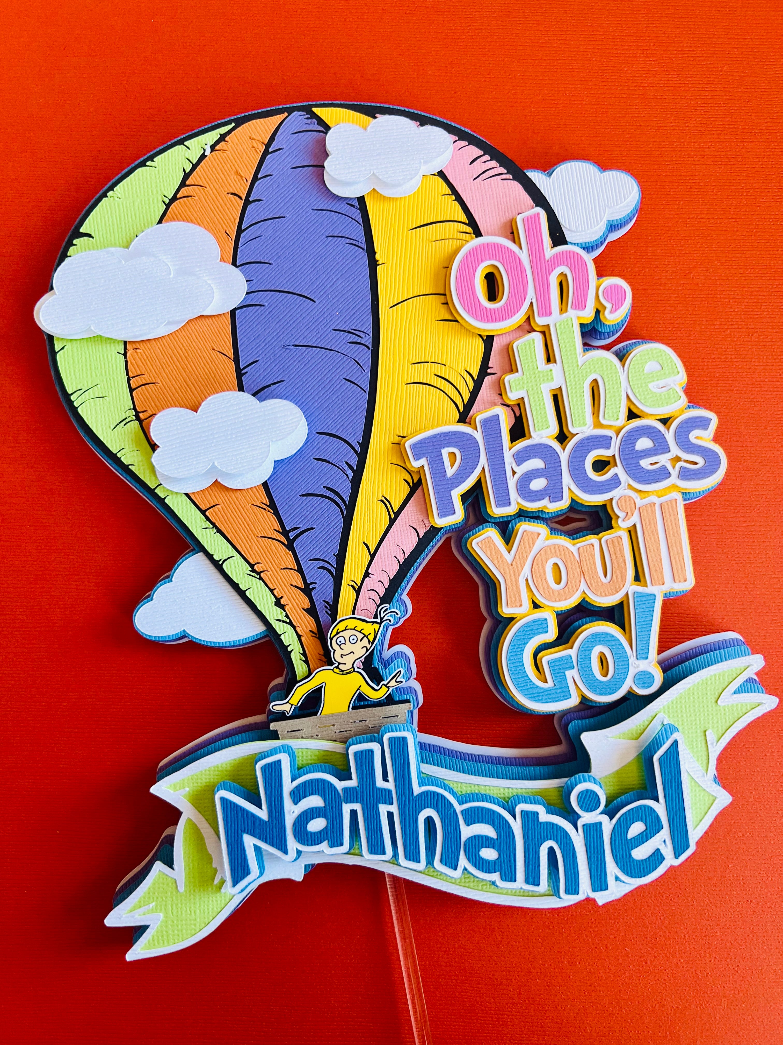 Oh The Places Cake Topper