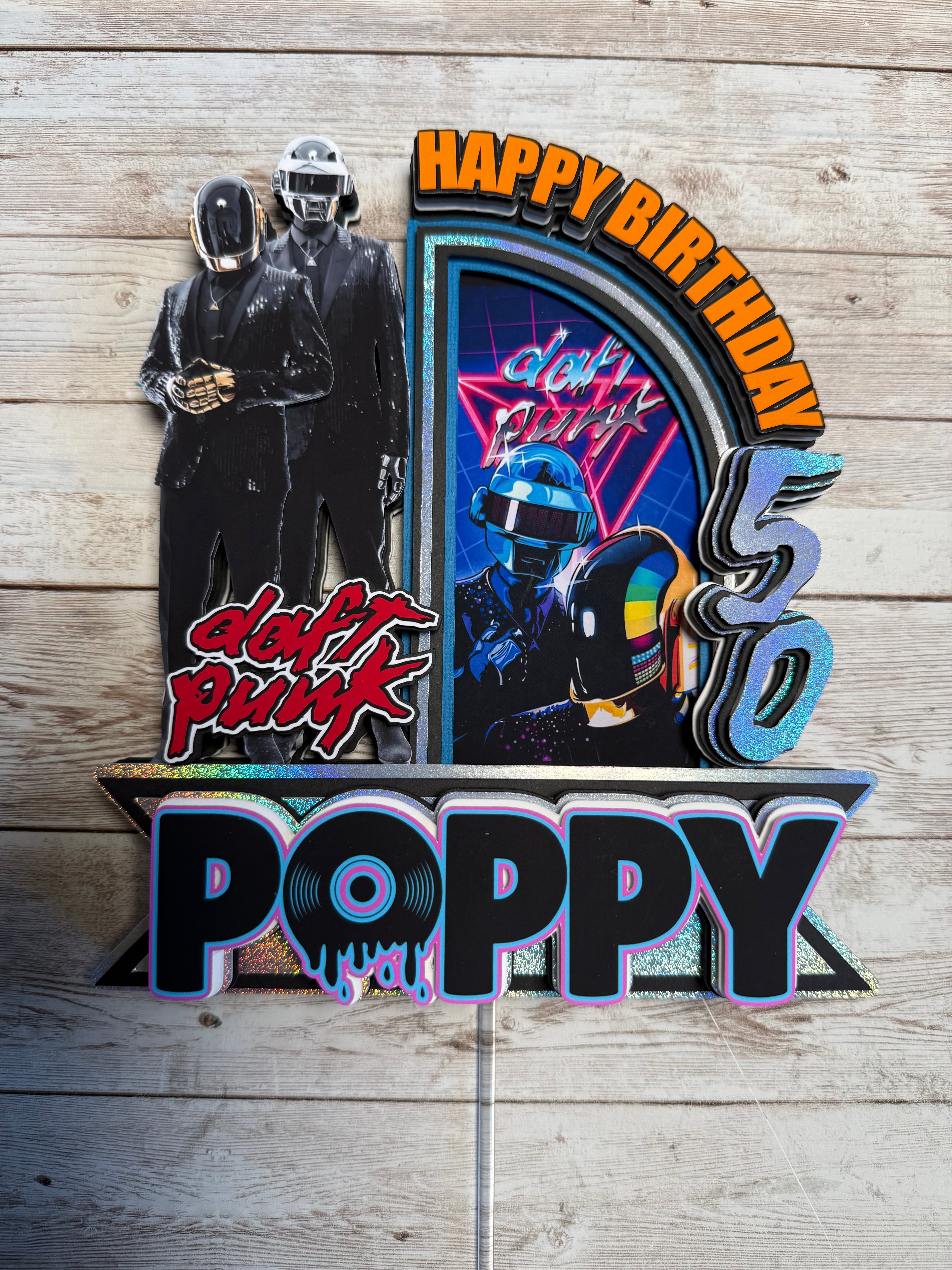 dafy punk cake topper