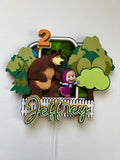 Masha and the bear cake topper