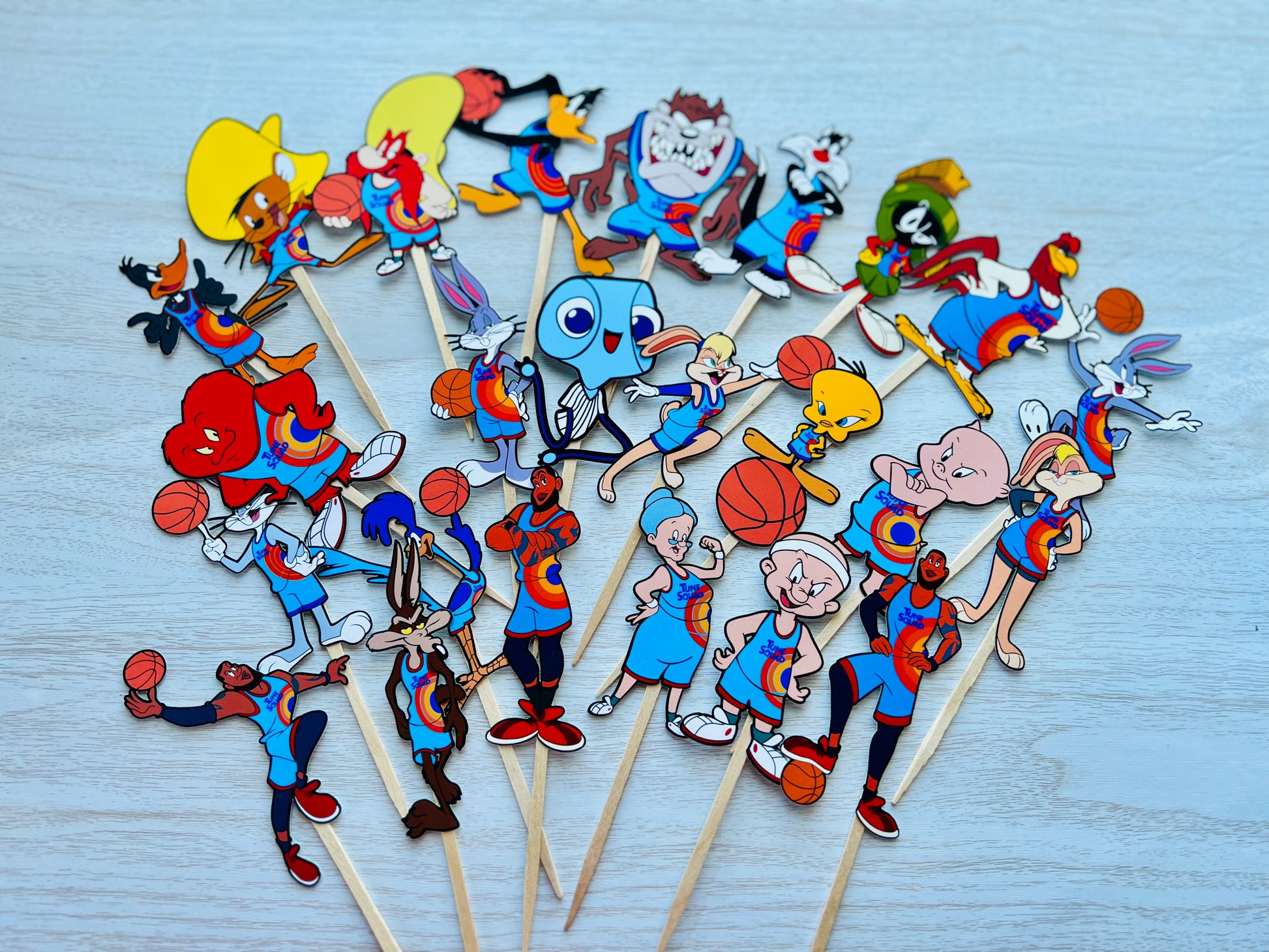Space jam cupcake toppers
