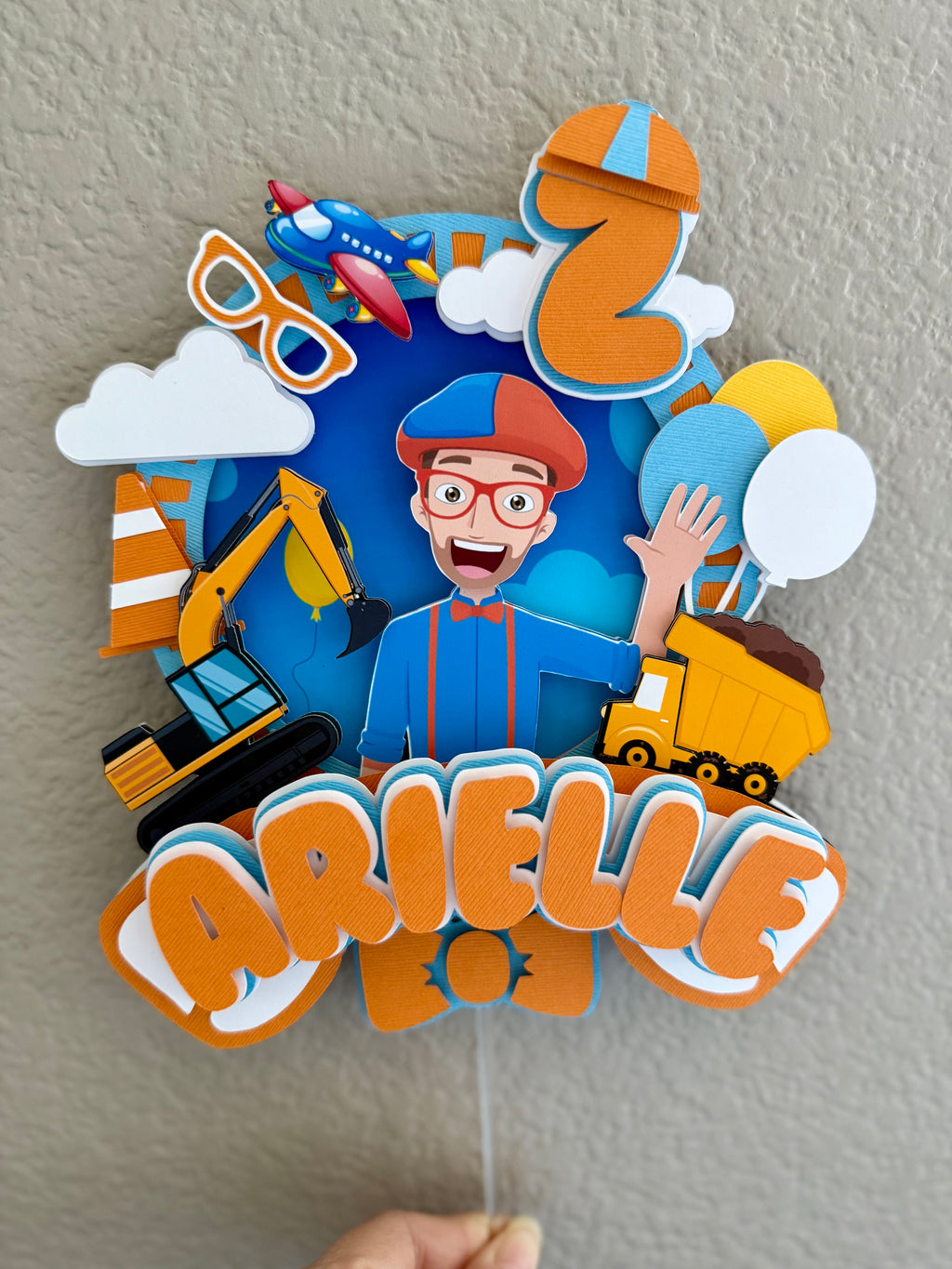 Blip Construction Cake Topper