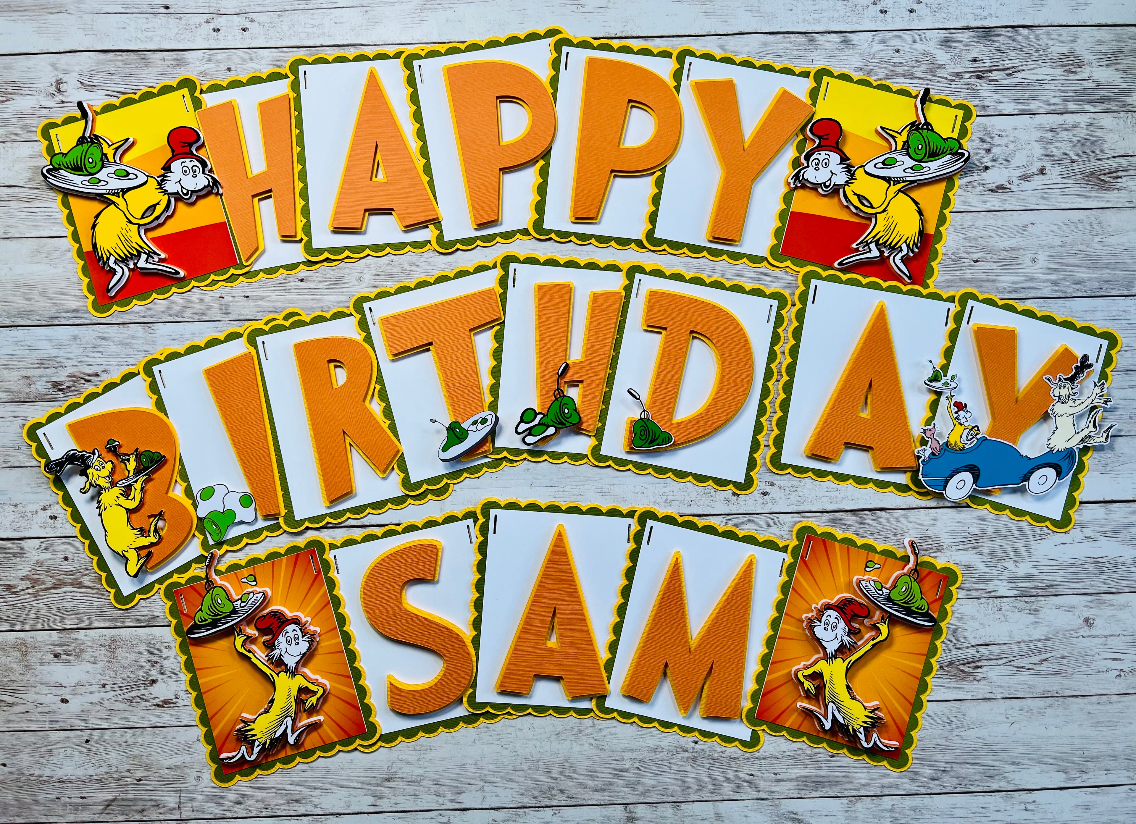 Green Eggs and Ham Birthday Banner