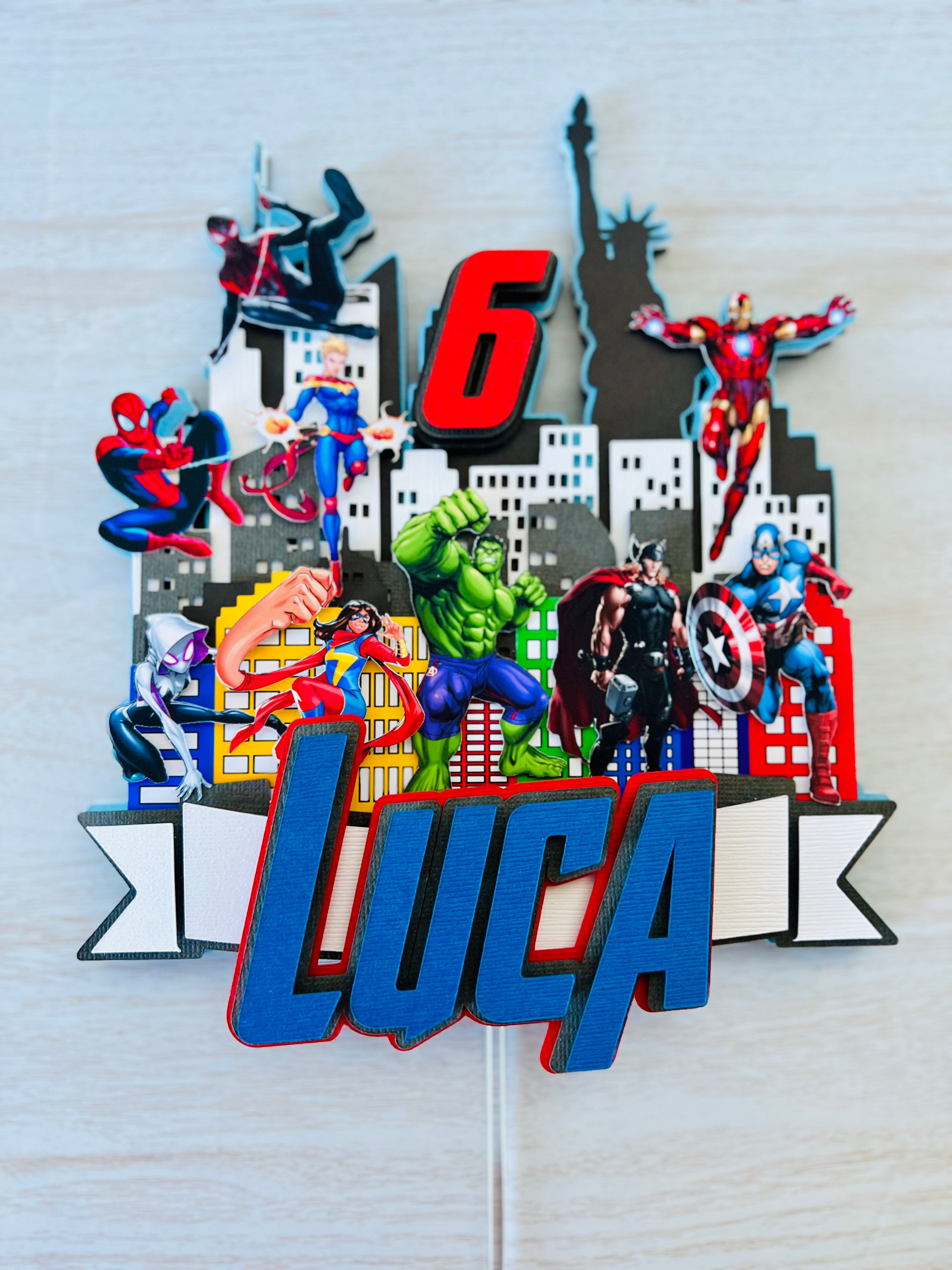 Marvel cake topper