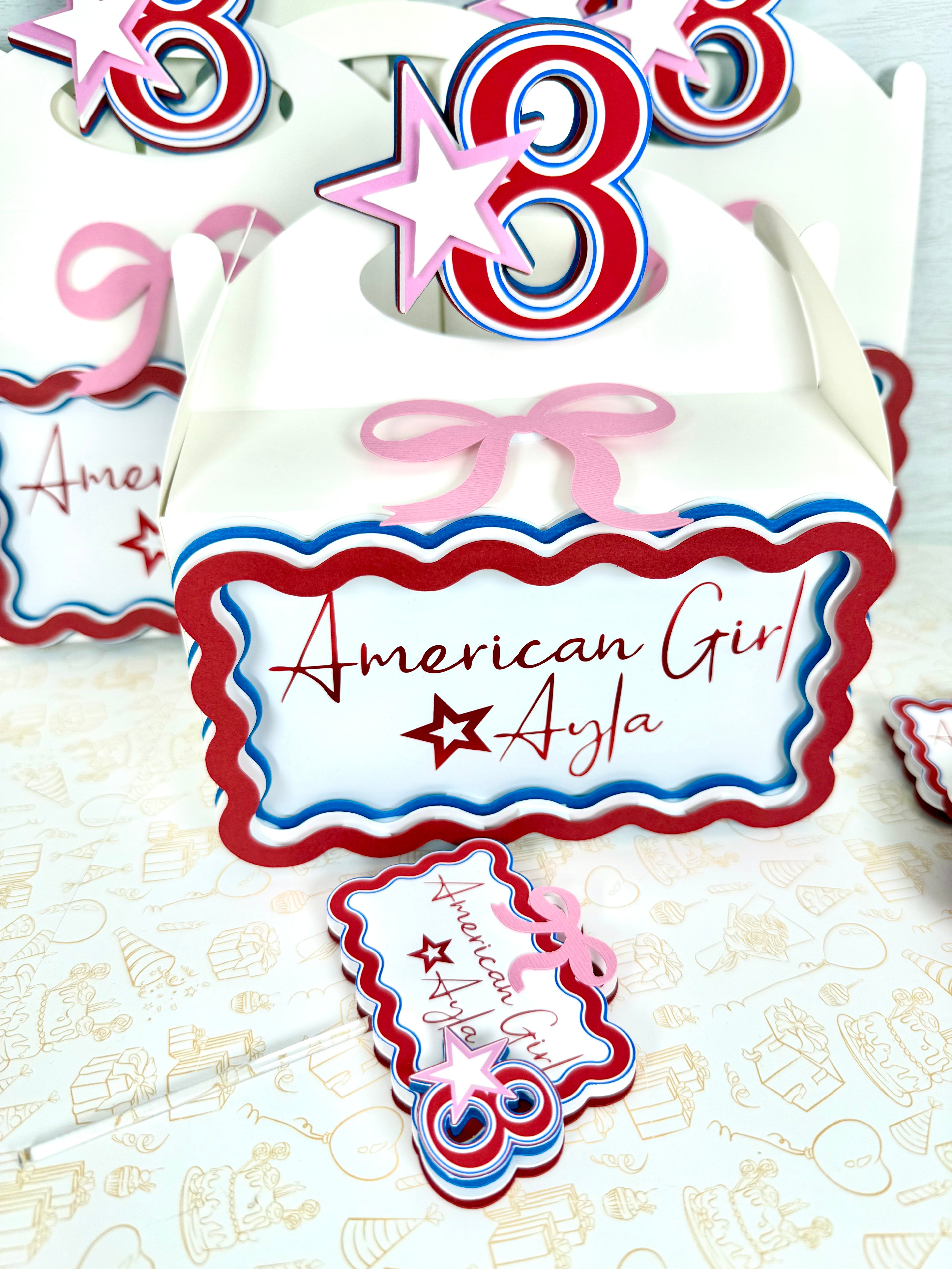 American girl favor boxes