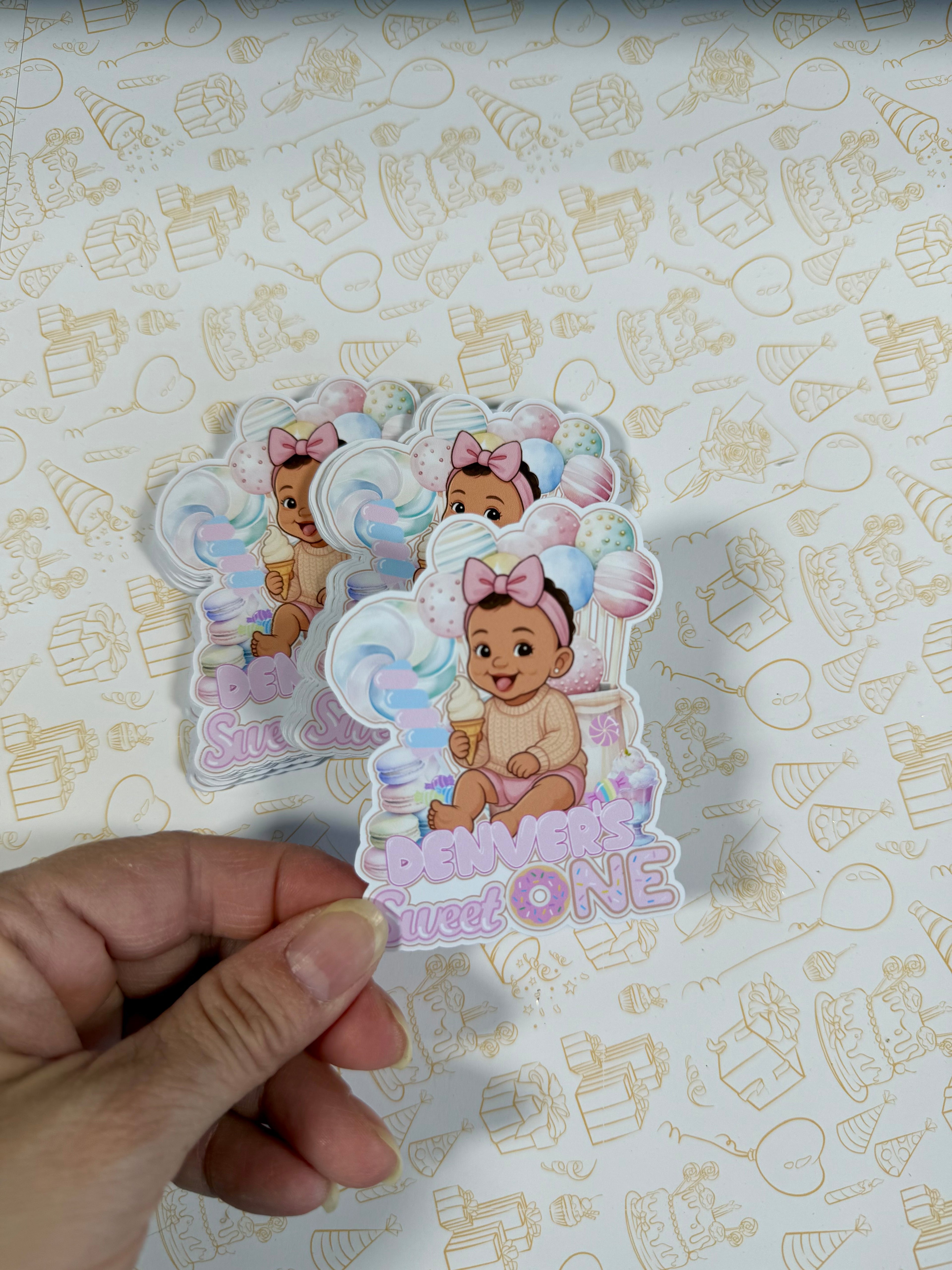 Sweet one birthday stickers