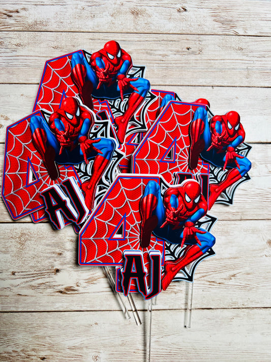 Spiderman cupcake toppers