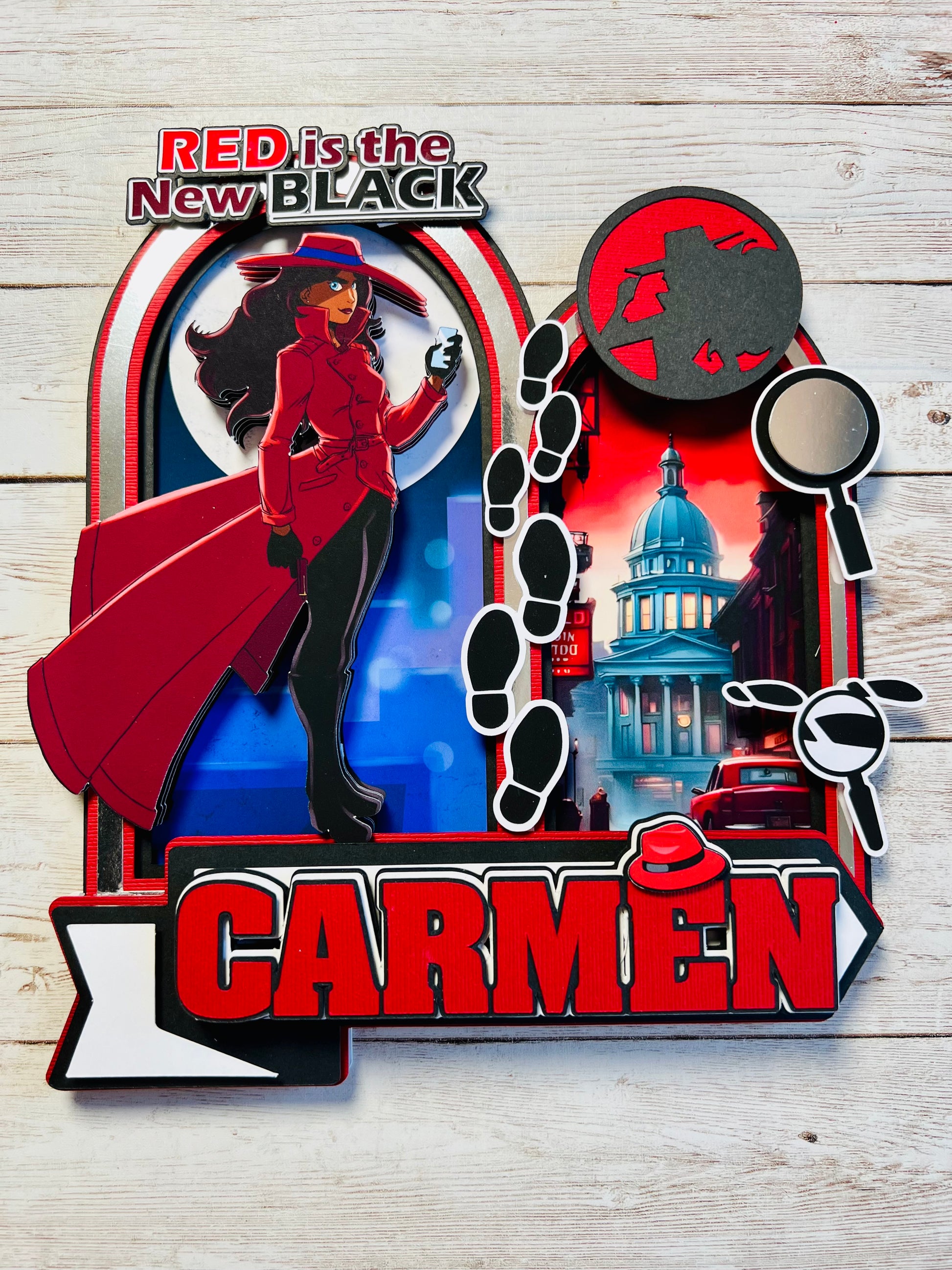 Carmen Sandiego Cake Topper