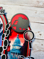 Carmen Sandiego cake topper