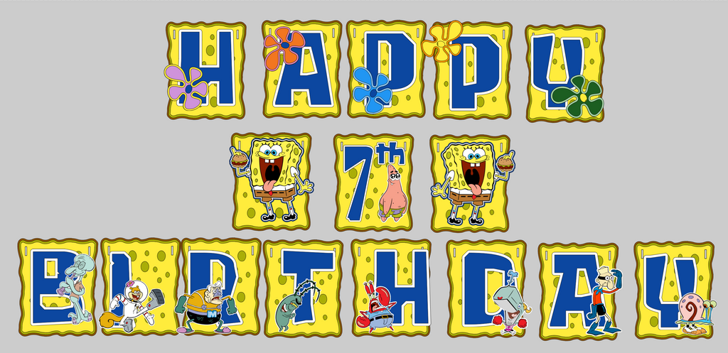 Sponge Birthday Banner