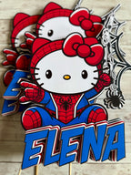 Hello kitty Spiderman centerpieces 
