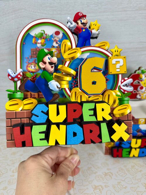 Súper Mario cake topper