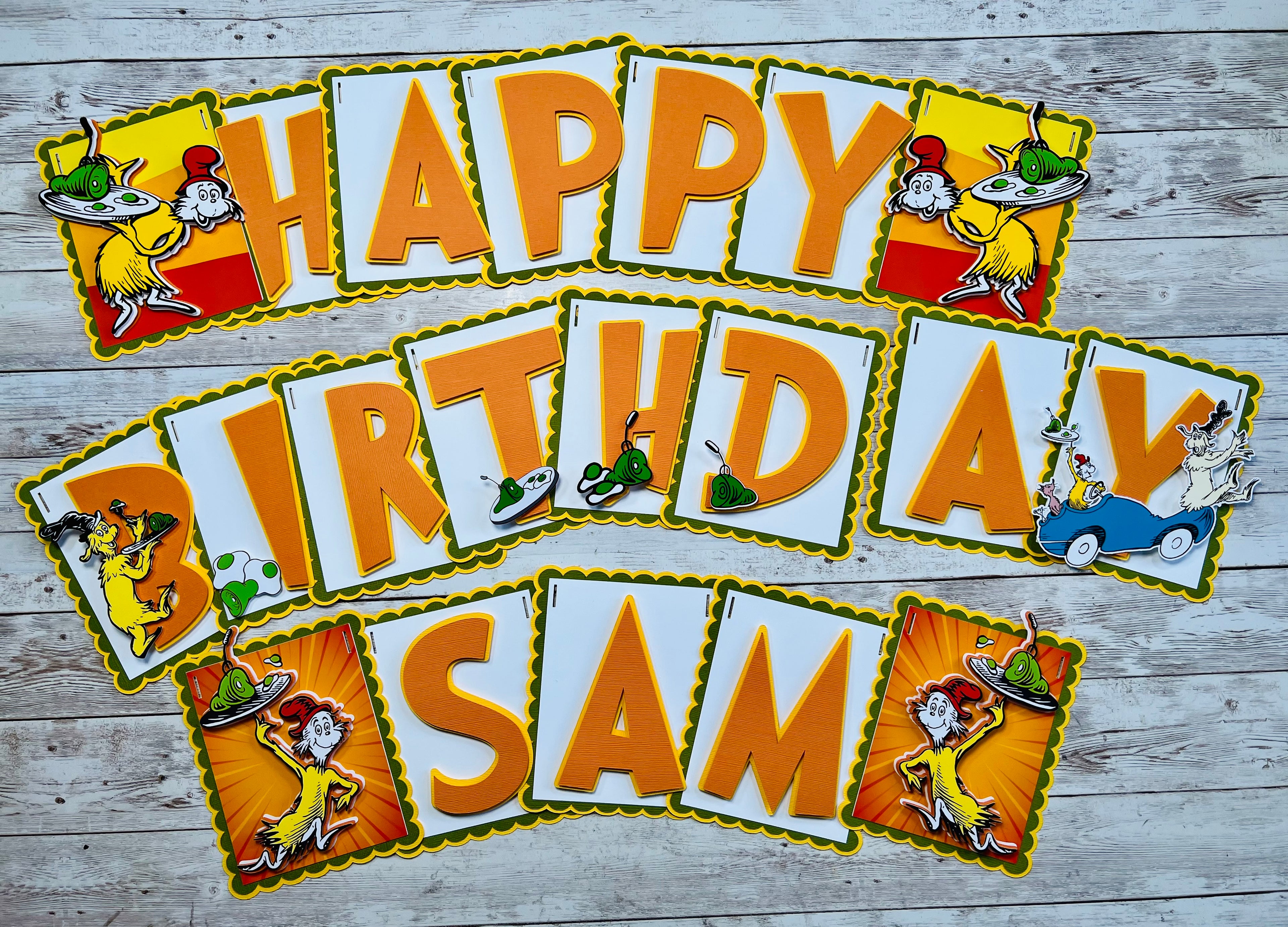 Green Eggs and Ham Birthday Banner