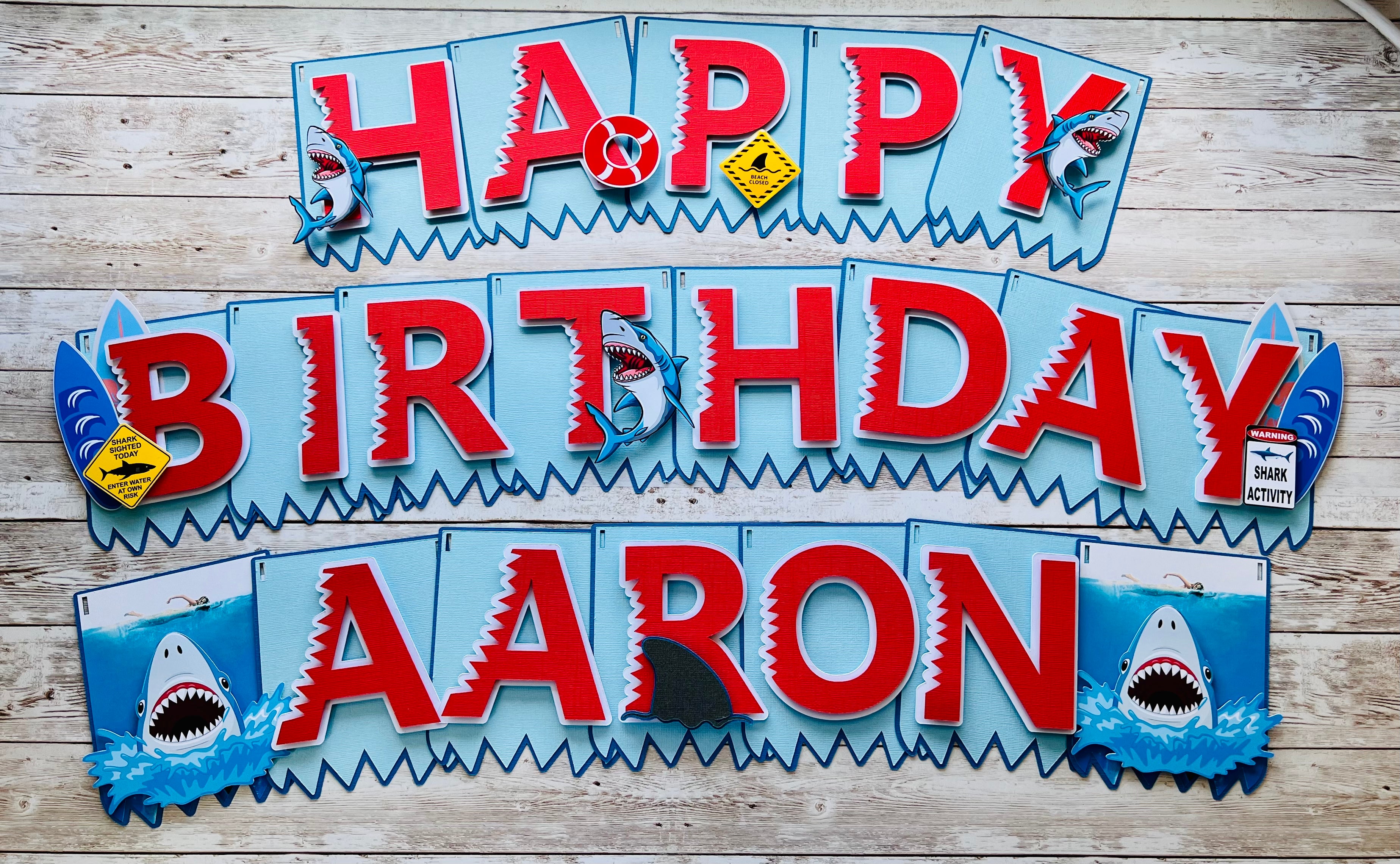shark birthday banner