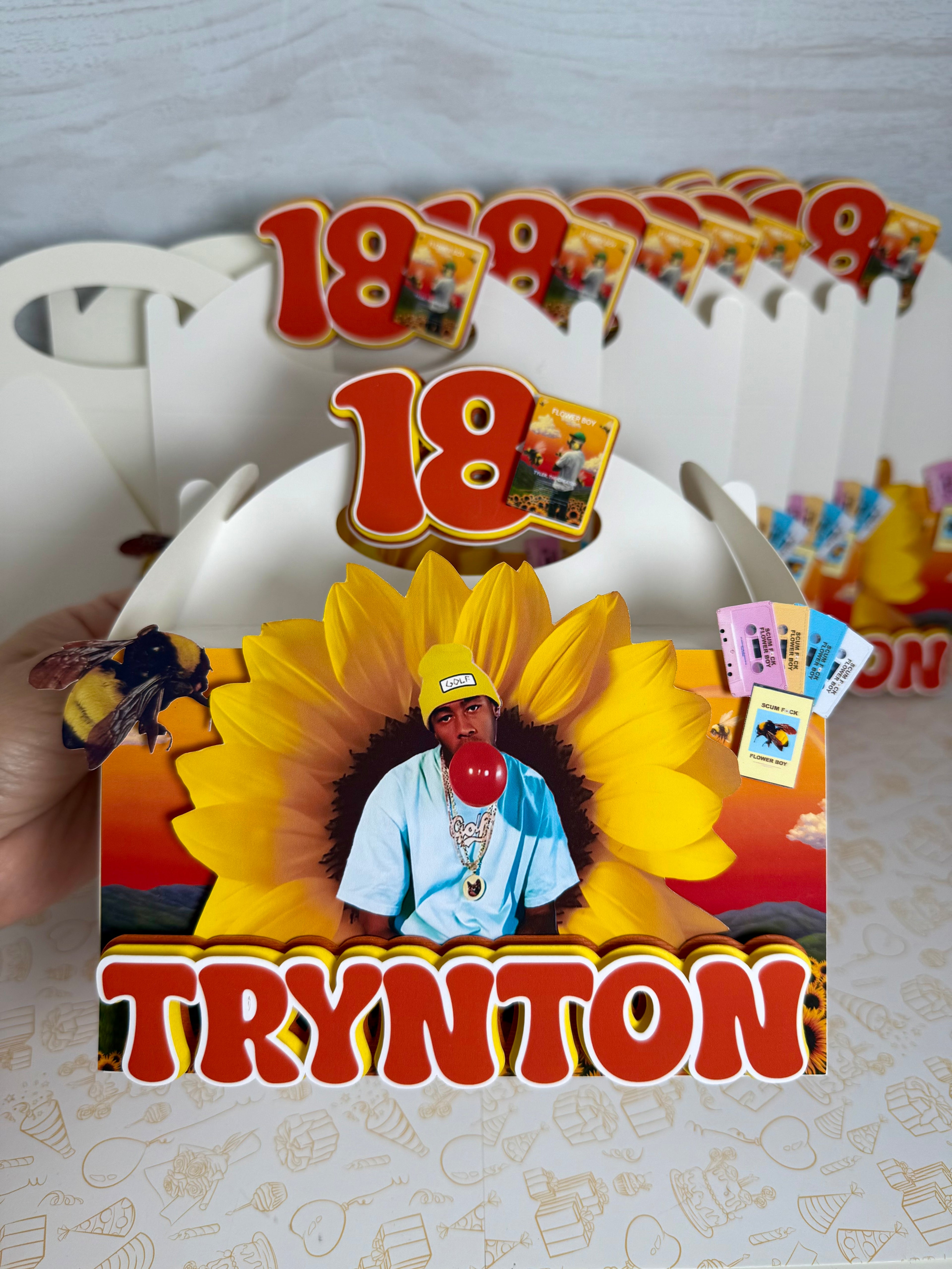 Flower boy favor boxes