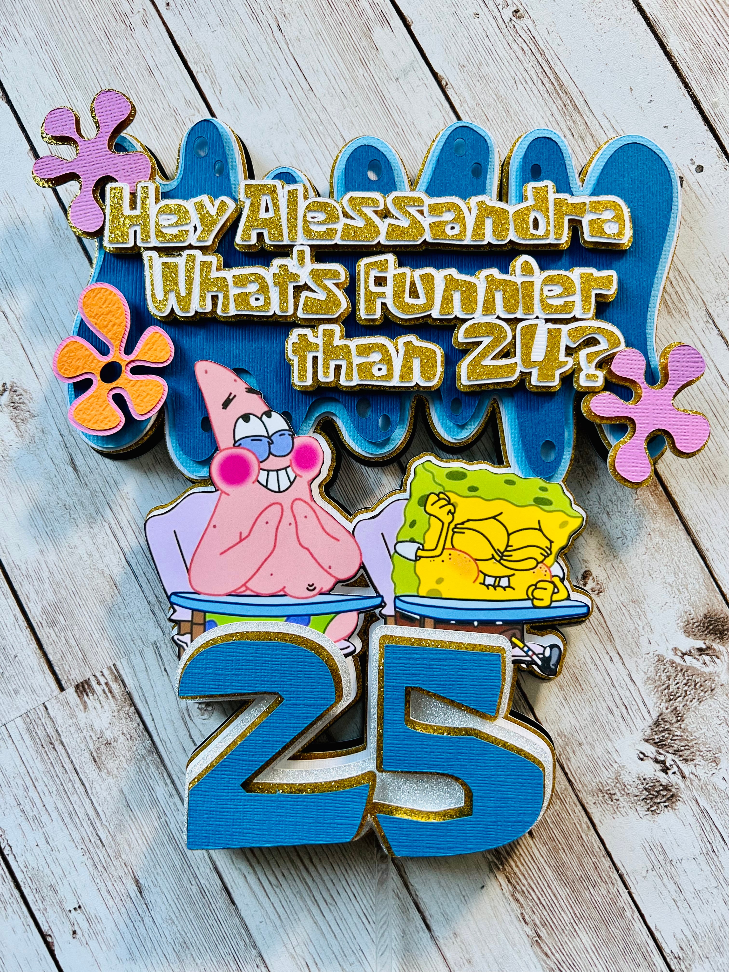 Whats Funnier Than 24 25 spongebob 25 Personalize Cake - Etsy