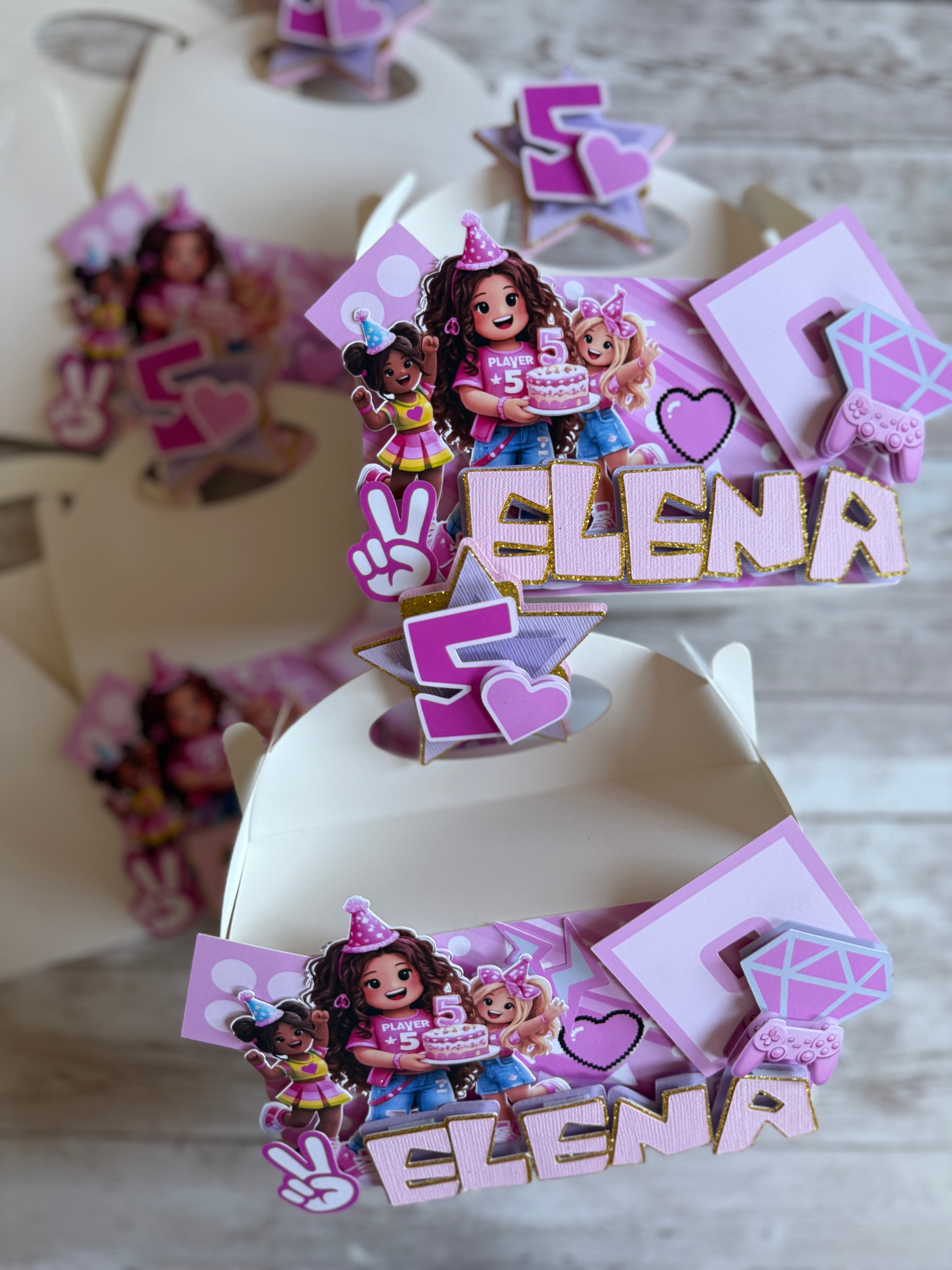 Pink Blox Favor Boxes