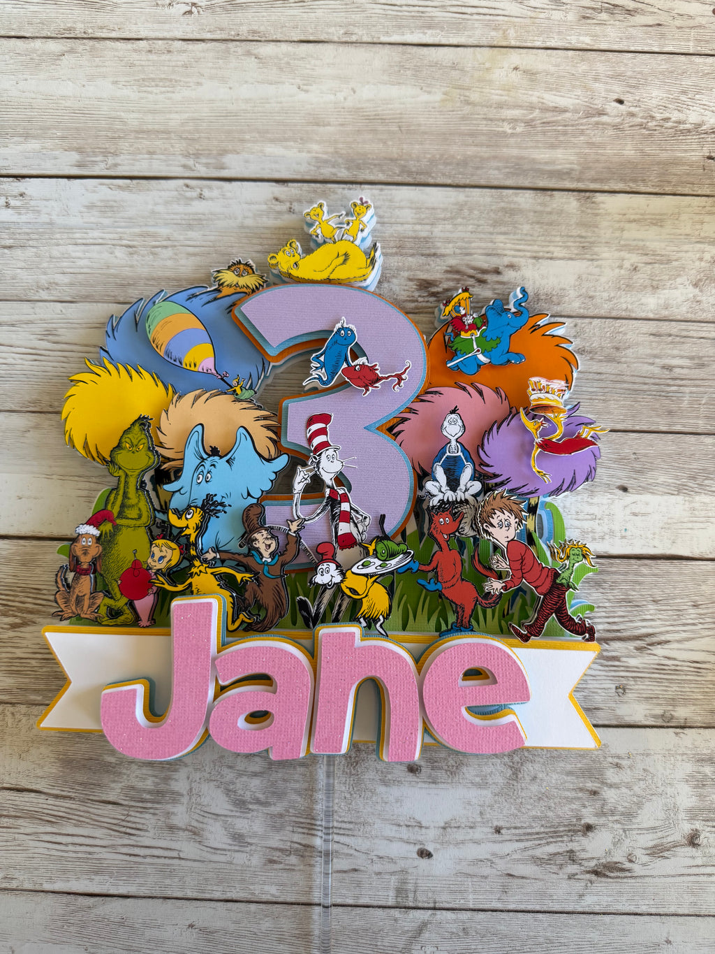 Pink Dr S. Cake Topper