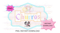 Churros Sign Digital PNG