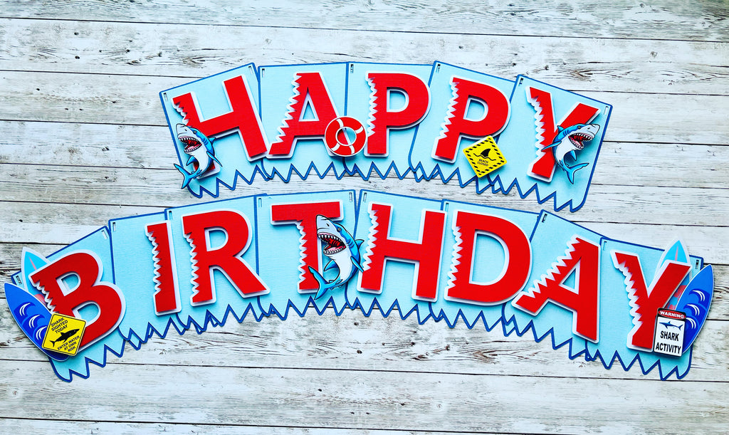 Shark Birthday Banner