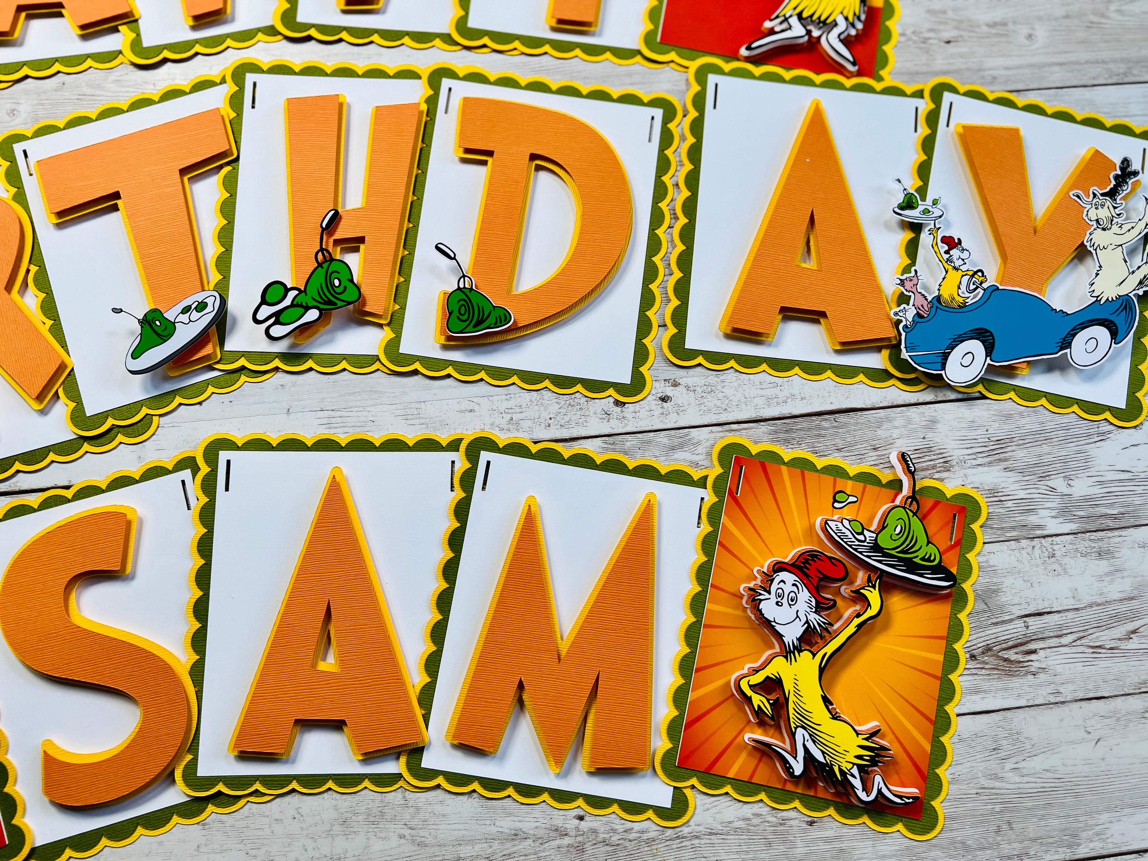 Green eggs and ham birthday banner