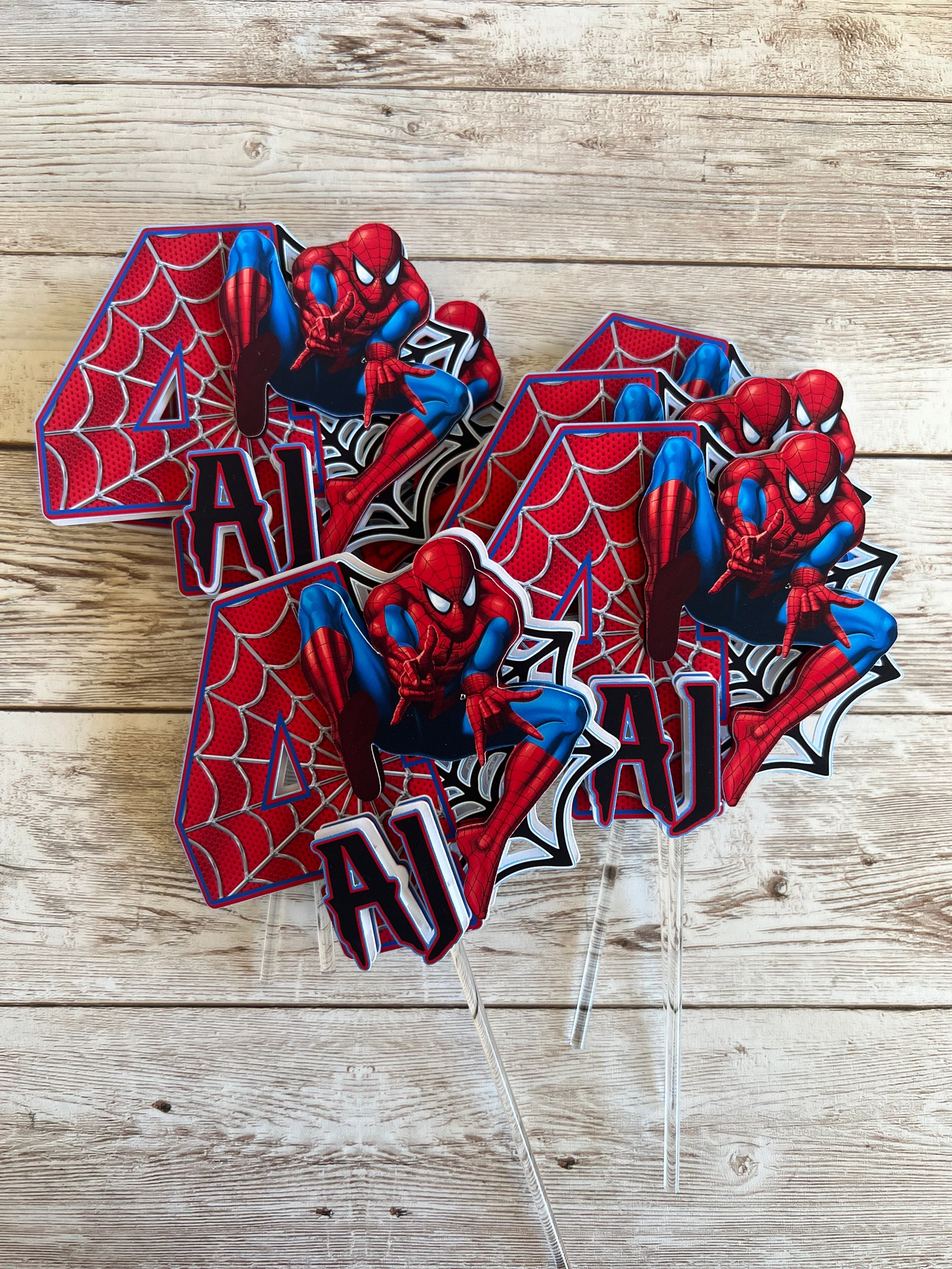 Spiderman cupcake toppers