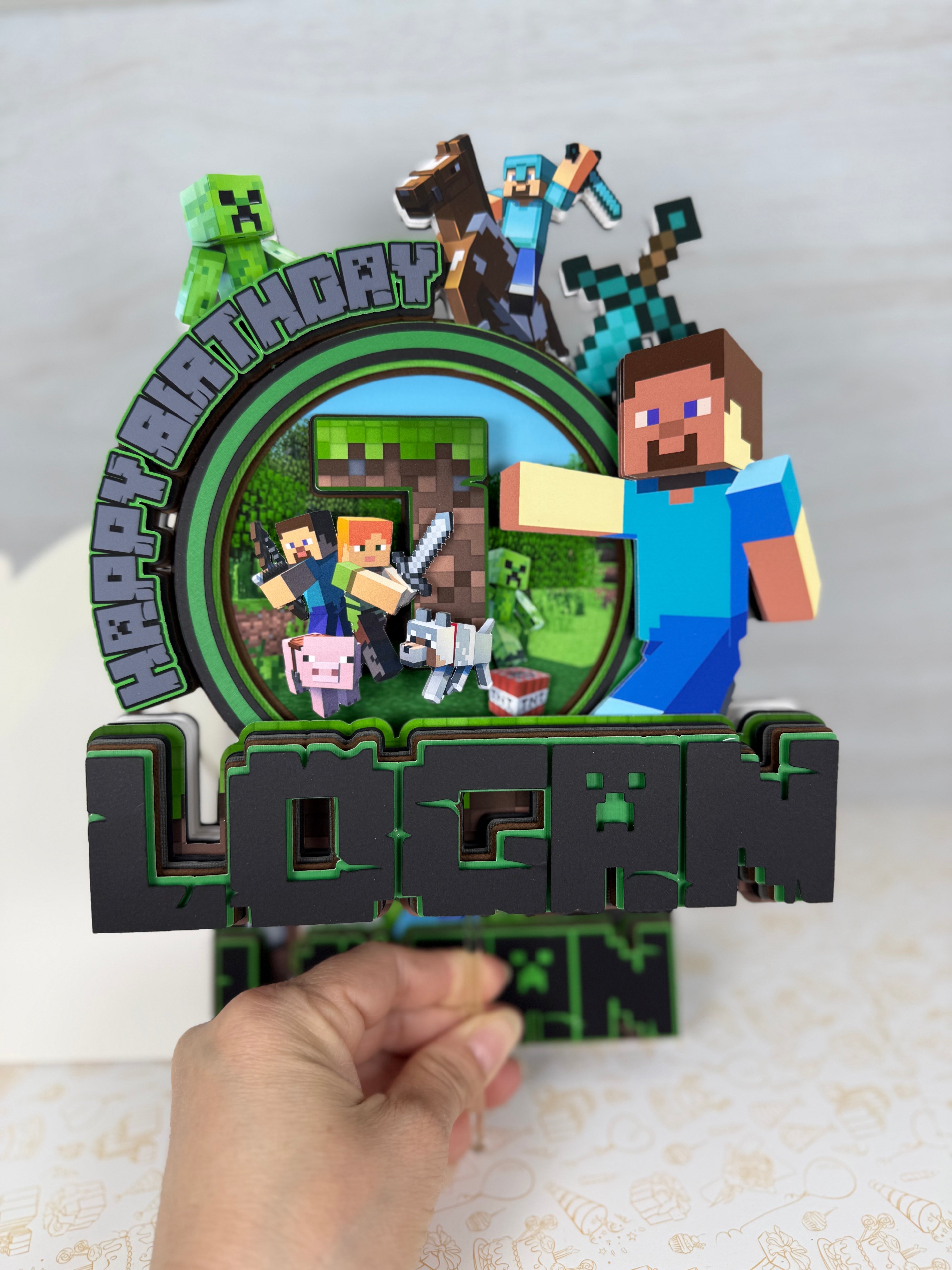 Minecraft Cake Topper