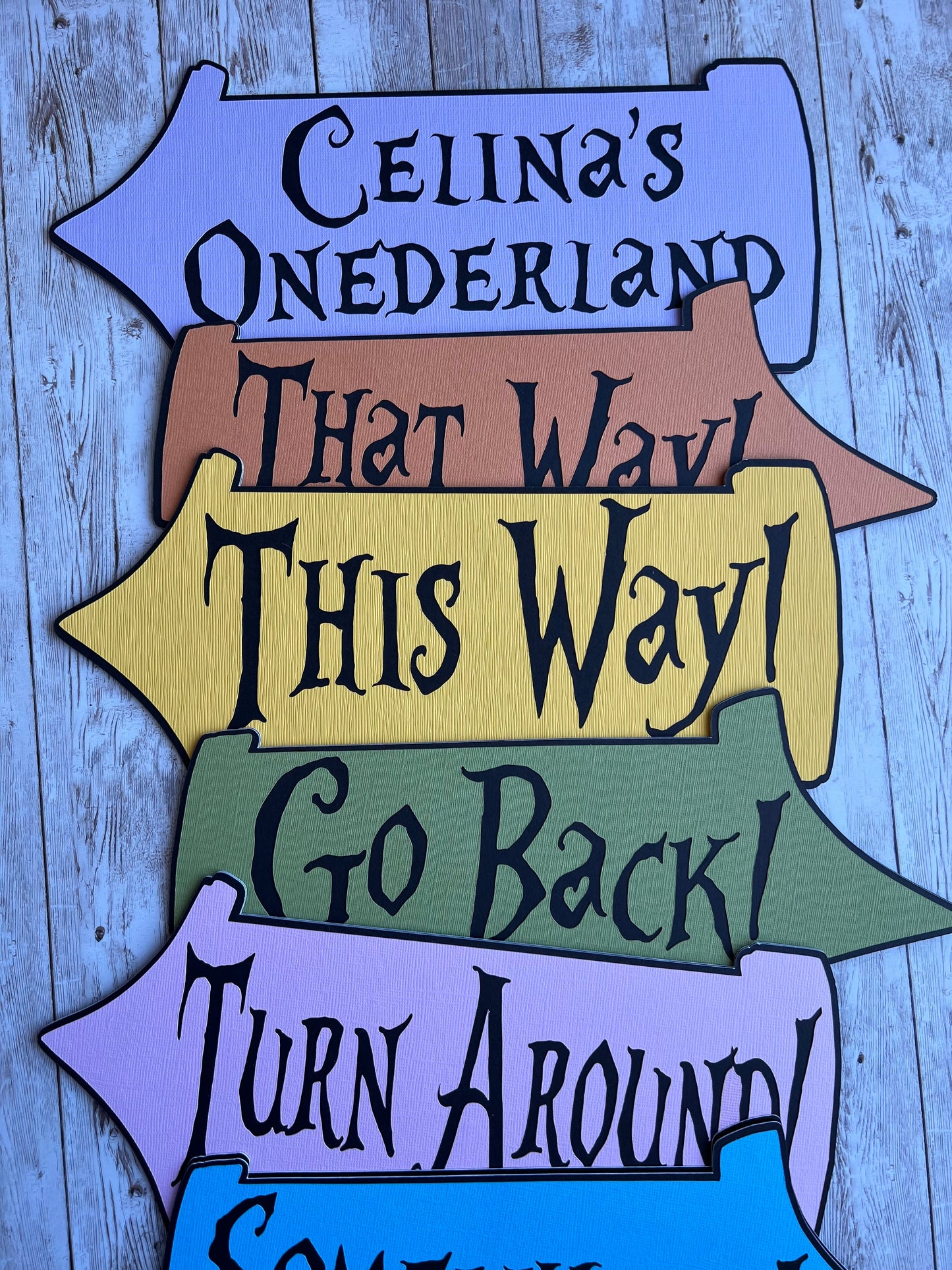 Alice in Wonderland Custom Arrow Signs