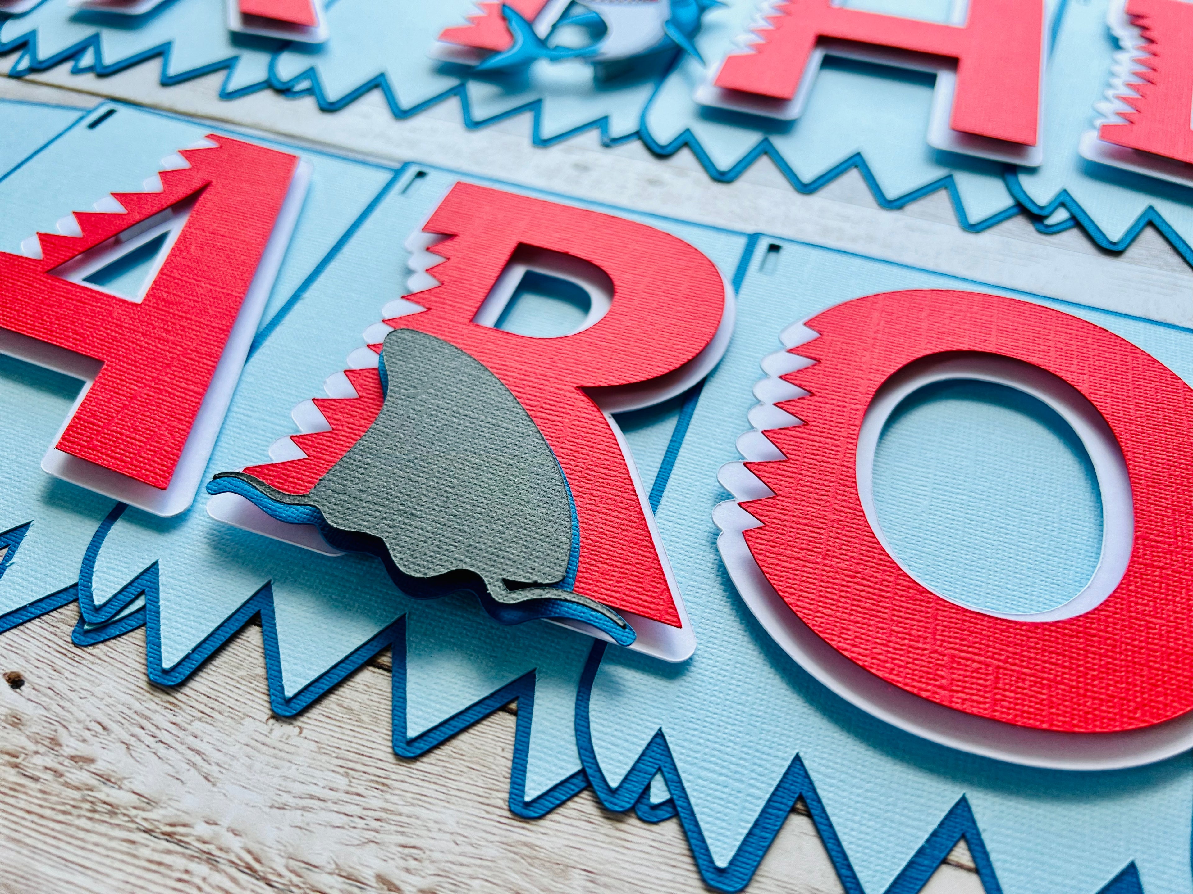 Shark Jaws Birthday Banner