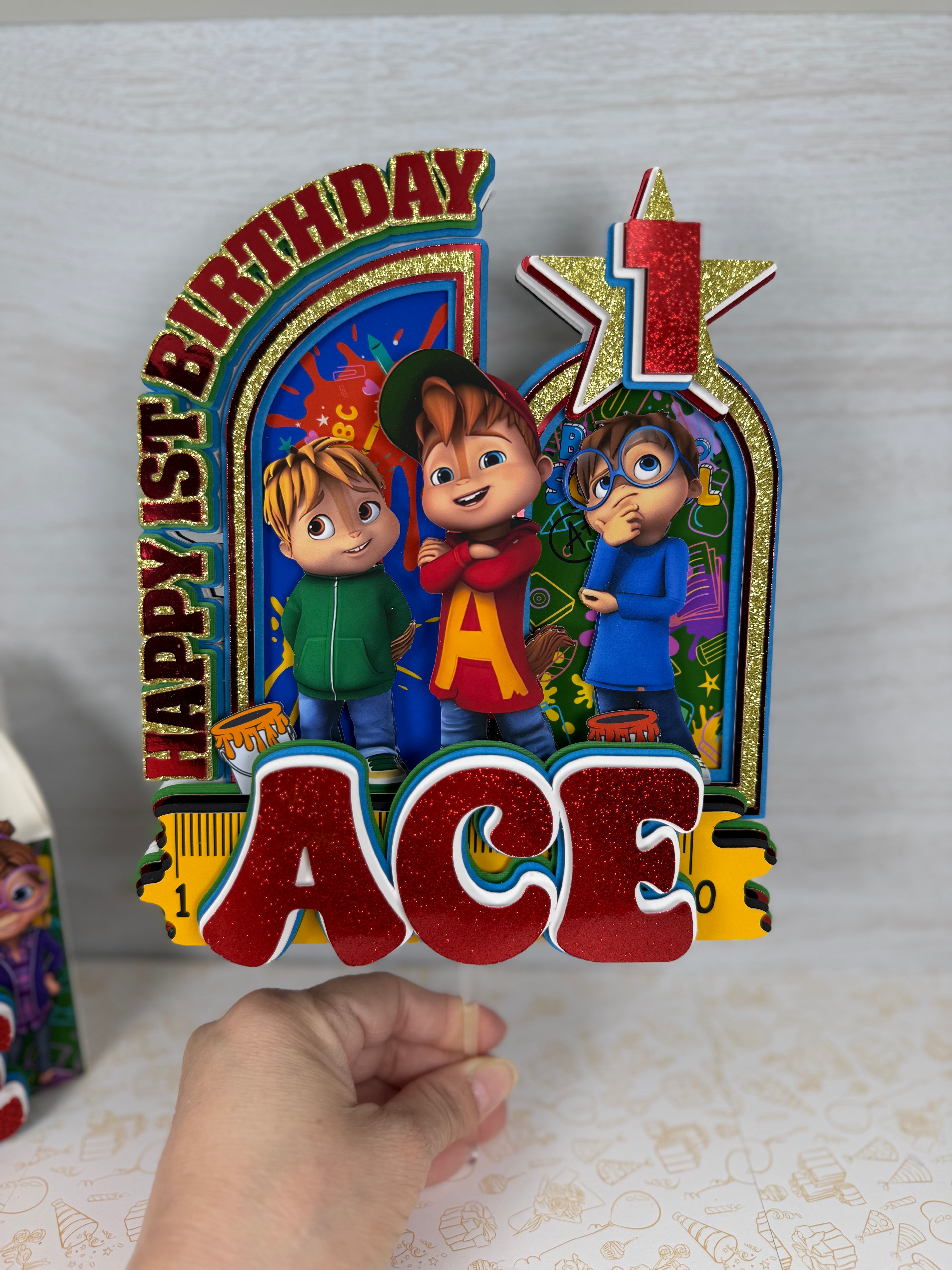 Alvin and the chipmunks cake topper 