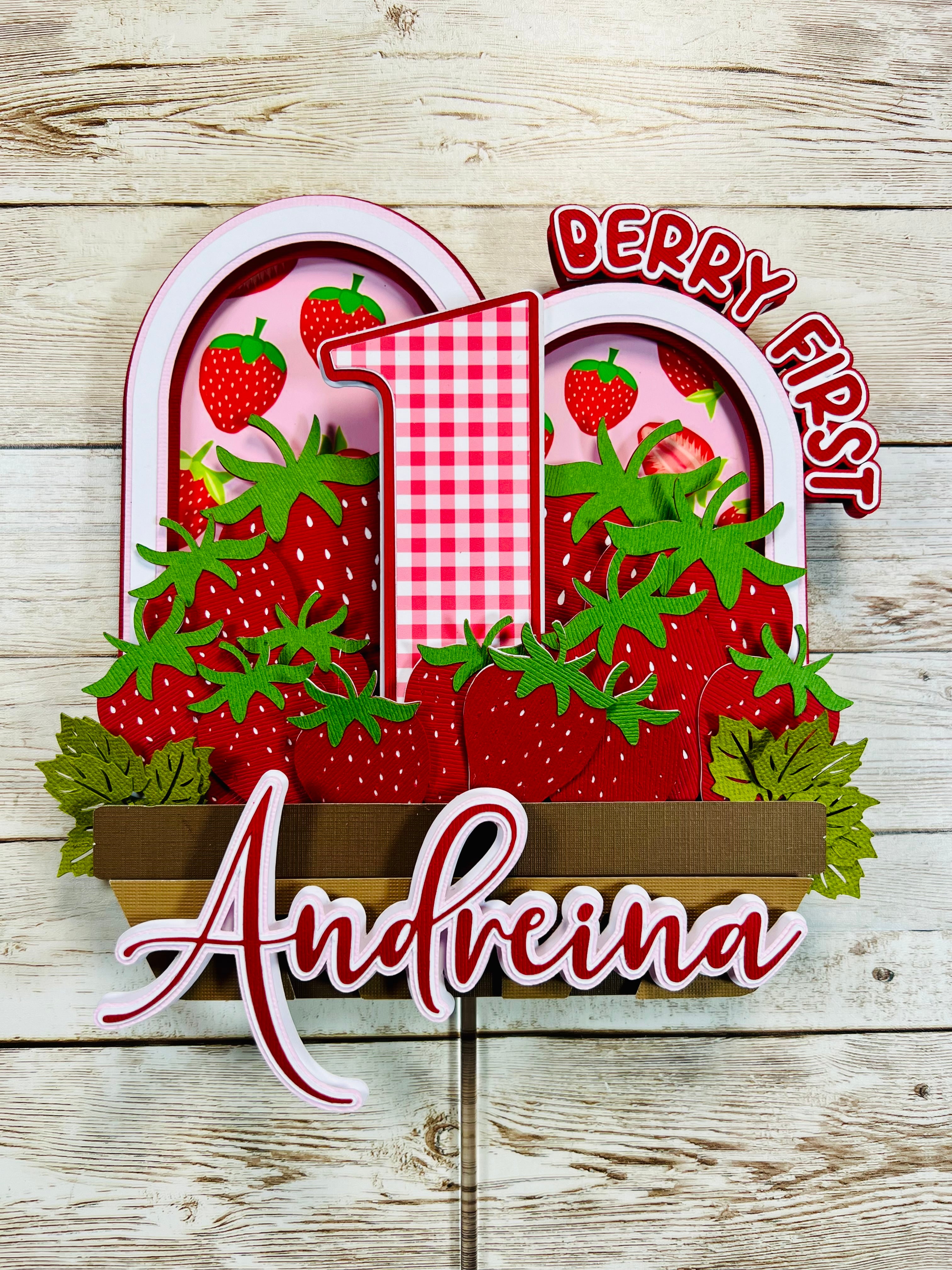 Berry first cake topper