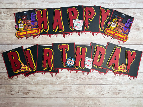 Dark Animatronics Birthday Banner