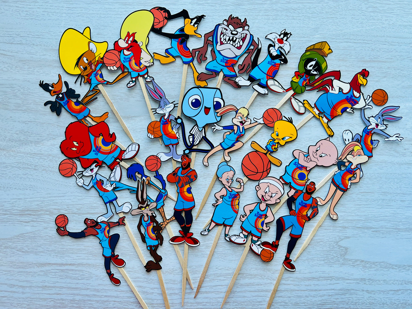 Space jam cupcake toppers 